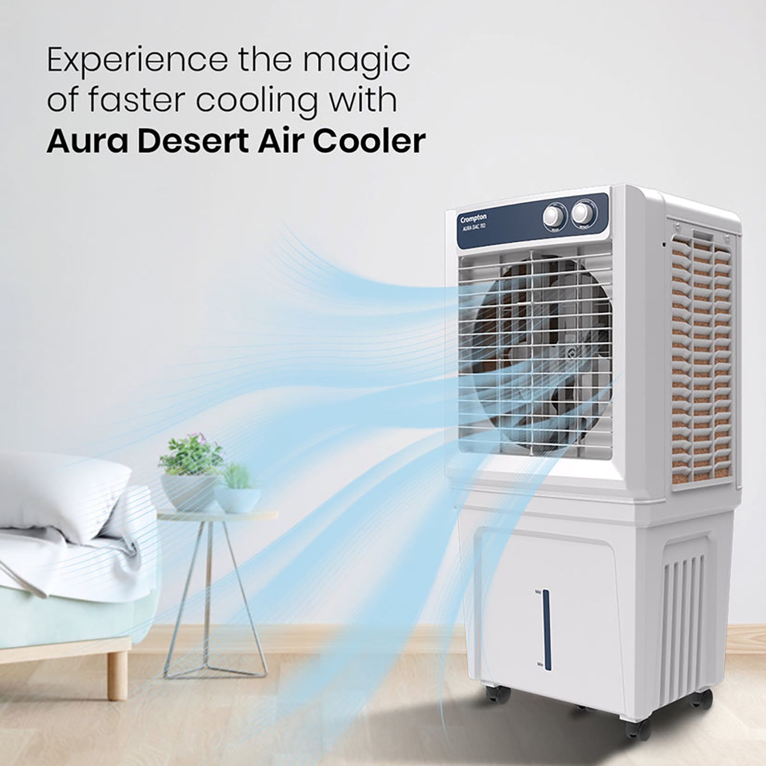 Crompton Aura 110 Litres Desert Air Cooler with Everlast Pump (Collasible Louvers, Indian Ink & While) Crompton Aura 110 Litres Desert Air Cooler with Everlast Pump (Collasible Louvers, Indian Ink & While)_10