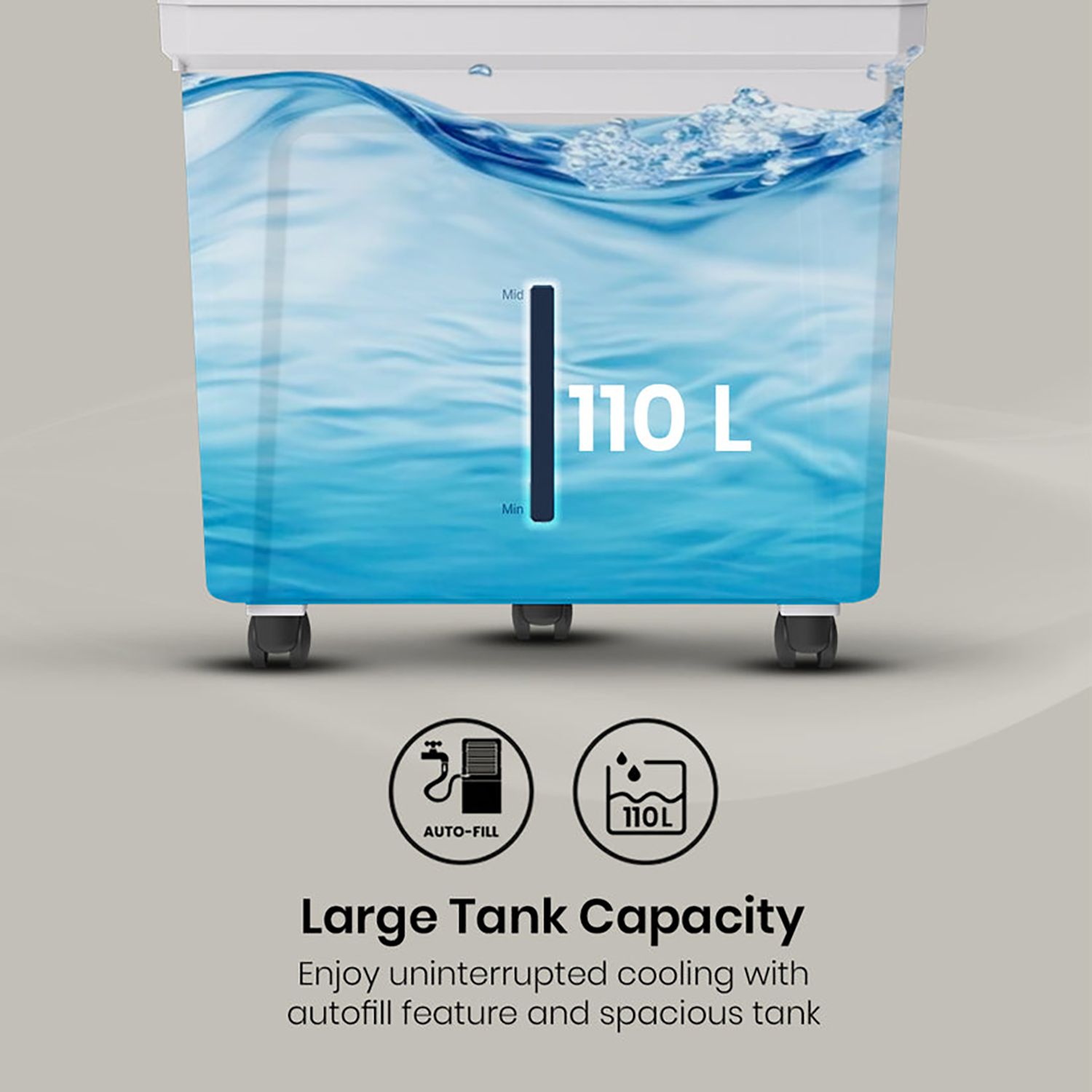 Crompton Aura 110 Litres Desert Air Cooler with Everlast Pump (Collasible Louvers, Indian Ink & While) Crompton Aura 110 Litres Desert Air Cooler with Everlast Pump (Collasible Louvers, Indian Ink & While)_15