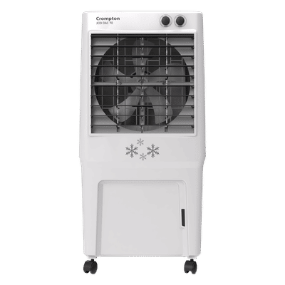 Crompton Jedi 70 Litres Desert Air Cooler with Everlast Pump (Fully Collasible Louvers, Black & White)