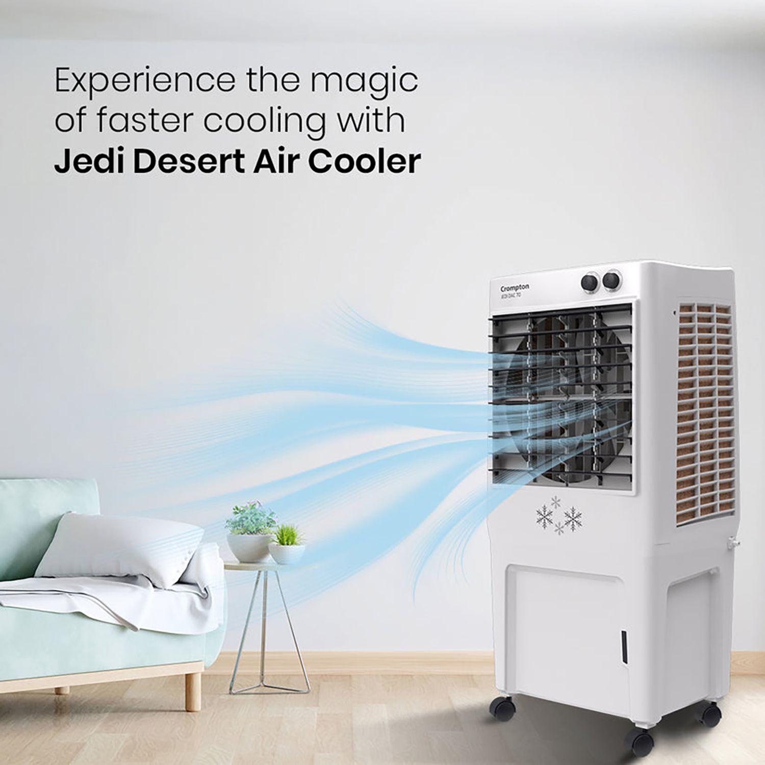 Crompton Jedi 70 Litres Desert Air Cooler with Everlast Pump (Fully Collasible Louvers, Black & White) Crompton Jedi 70 Litres Desert Air Cooler with Everlast Pump (Fully Collasible Louvers, Black & White)_10