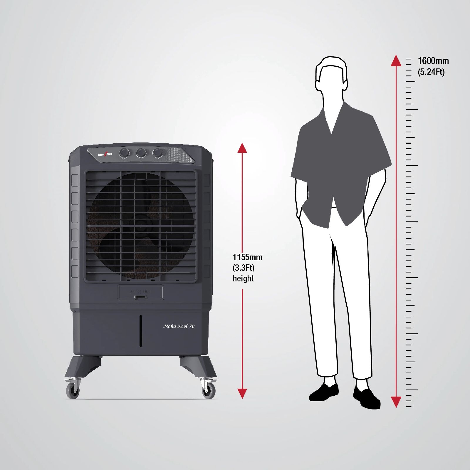KENSTAR Mahakool HC 70 Litres Desert Air Cooler with Quadra Flow Technology (Inverter Compatible, Grey)_12