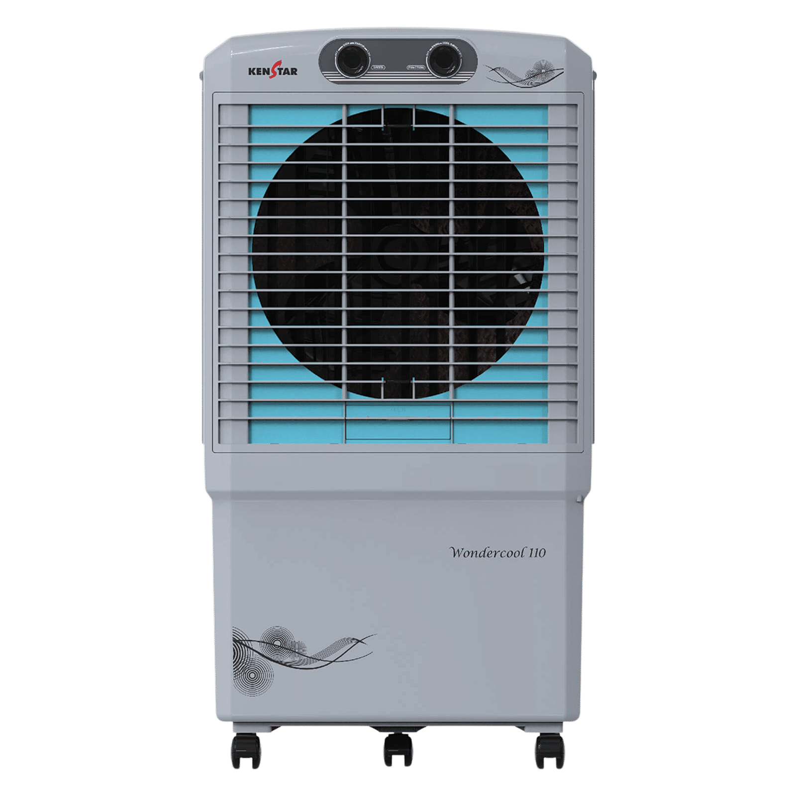 KENSTAR Wondercool HC 110 Litres Desert Air Cooler with Quadra Flow Technology (Invertible Compatible, Grey & Blue)_1