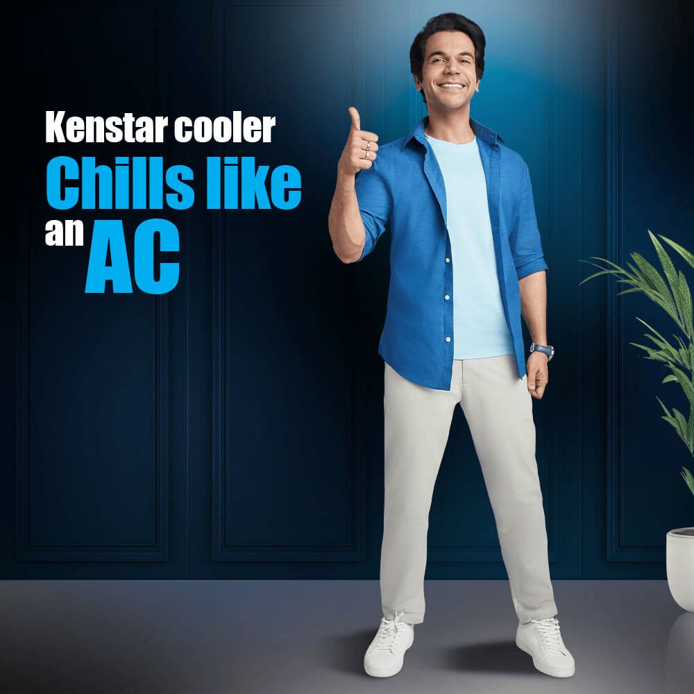 KENSTAR Wondercool HC 110 Litres Desert Air Cooler with Quadra Flow Technology (Invertible Compatible, Grey & Blue)_5