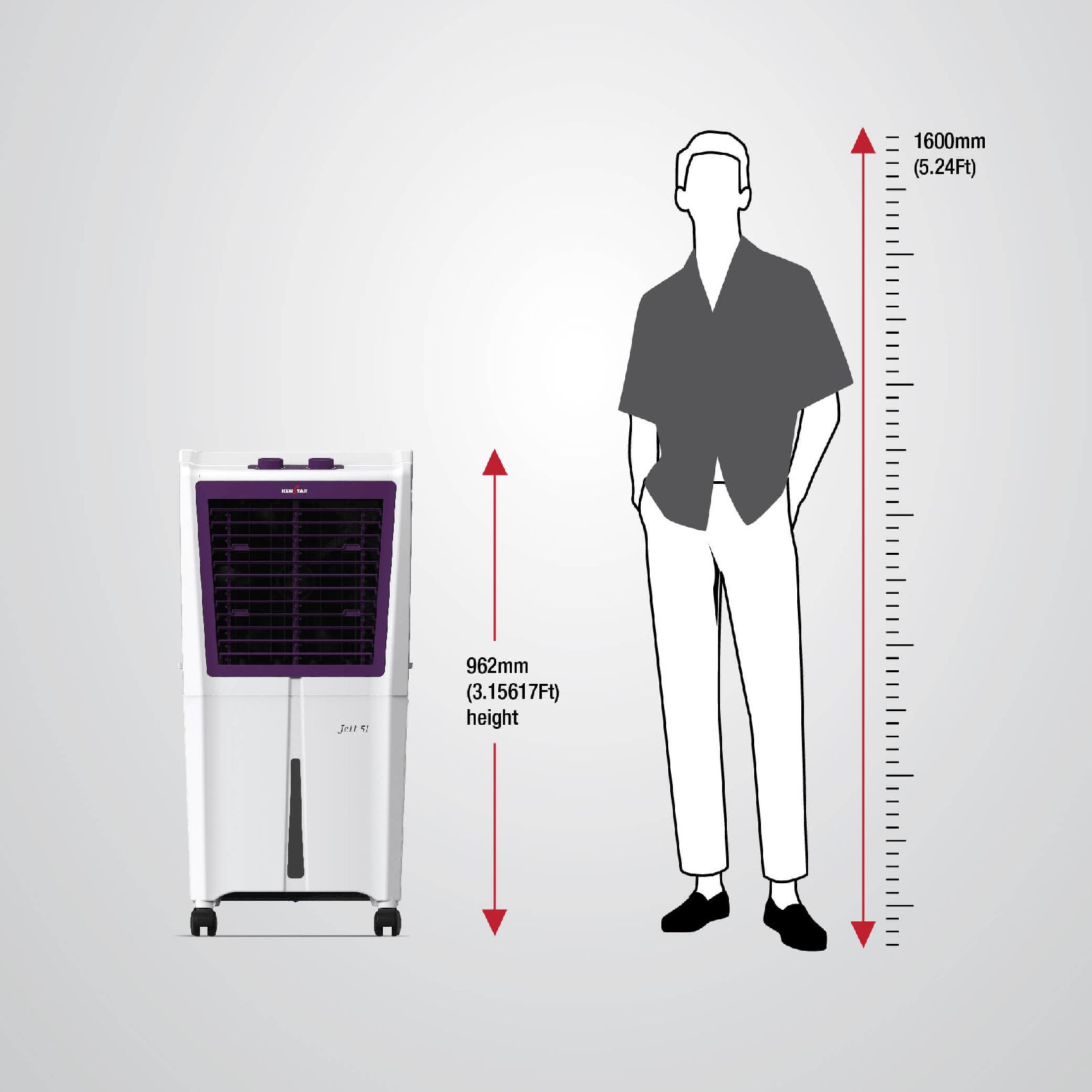 KENSTAR JETT HC 51 Litres Personal Air Cooler with Quadra Flow Technology (Collapsible Louvres, White & Purple)_12