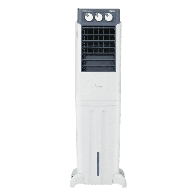 VOLTAS Slimm 35 Litres Tower Air Cooler with Ice Chamber (Auto Swing, White & Grey)