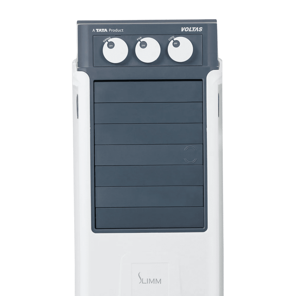 VOLTAS Slimm 35 Litres Tower Air Cooler with Ice Chamber (Auto Swing, White & Grey) VOLTAS Slimm 35 Litres Tower Air Cooler with Ice Chamber (Auto Swing, White & Grey)_7