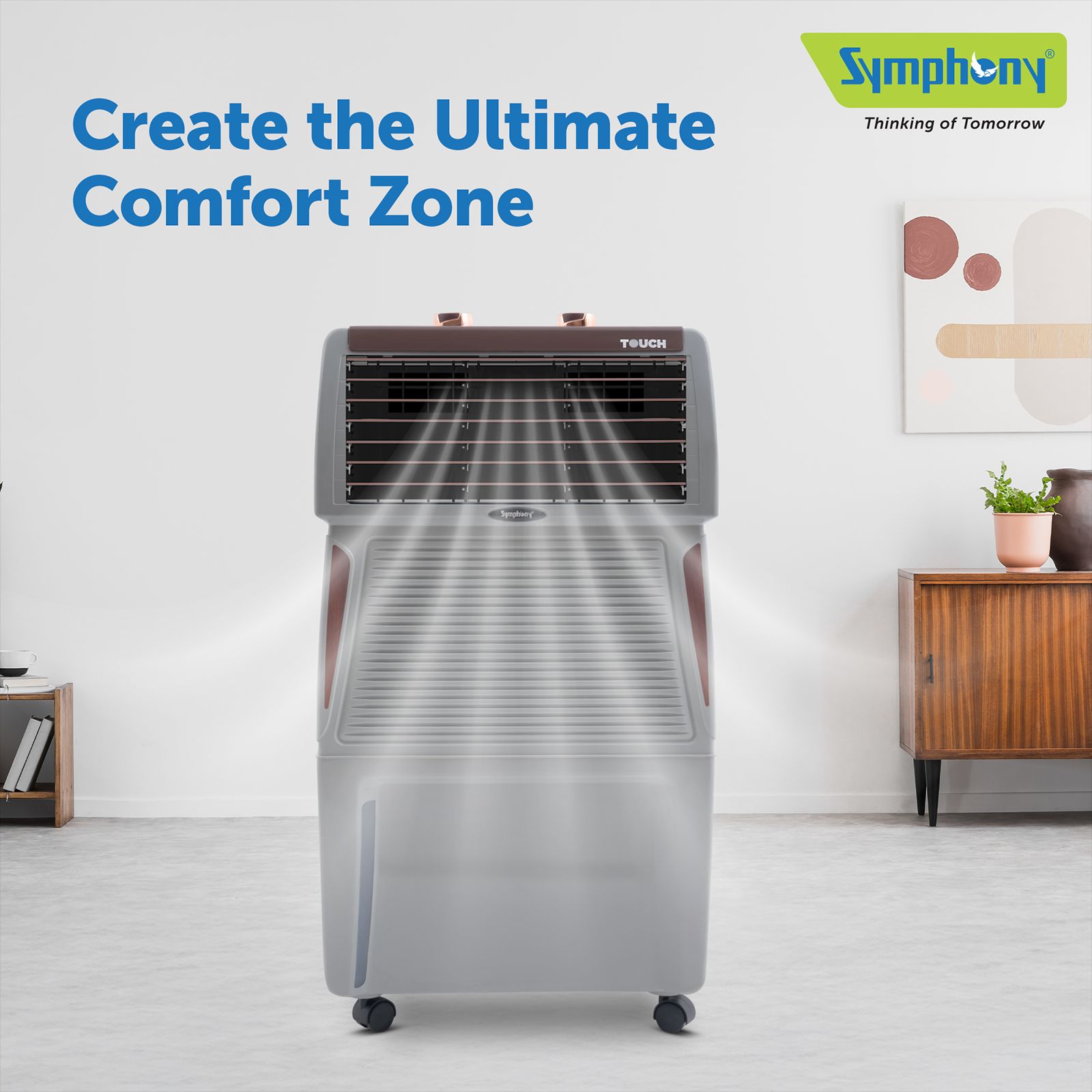 Symphony Touch 40 Litres Desert Air Cooler with CFD Technology (Inverter Compatible, Grey & Brown) Symphony Touch 40 Litres Desert Air Cooler with CFD Technology (Inverter Compatible, Grey & Brown)_8