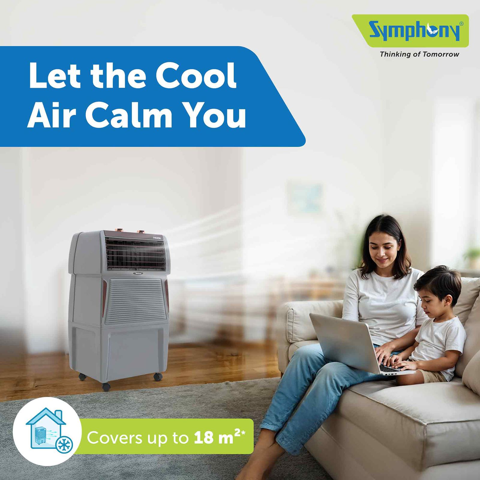 Symphony Touch 40 Litres Desert Air Cooler with CFD Technology (Inverter Compatible, Grey & Brown) Symphony Touch 40 Litres Desert Air Cooler with CFD Technology (Inverter Compatible, Grey & Brown)_9