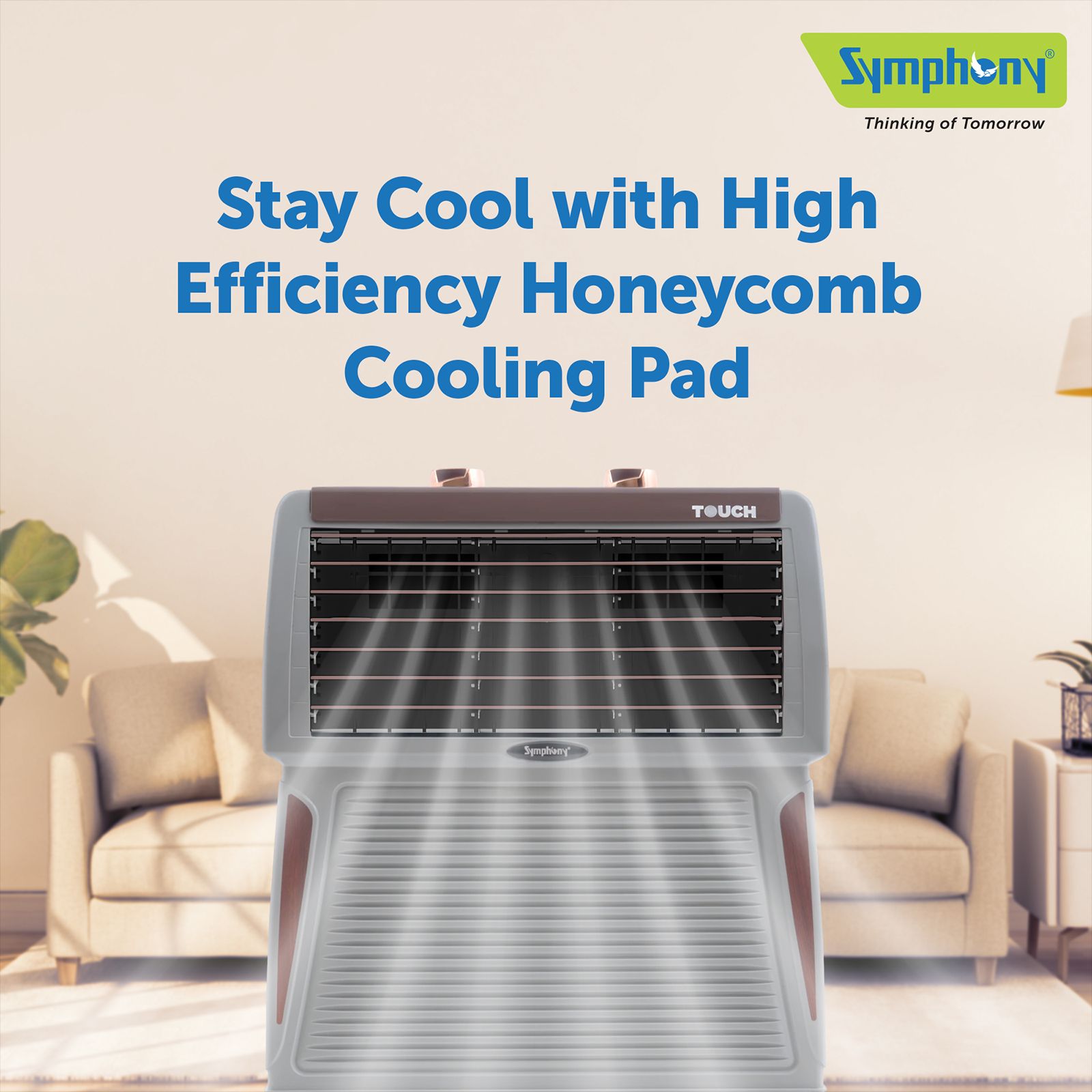 Symphony Touch 40 Litres Desert Air Cooler with CFD Technology (Inverter Compatible, Grey & Brown) Symphony Touch 40 Litres Desert Air Cooler with CFD Technology (Inverter Compatible, Grey & Brown)_10
