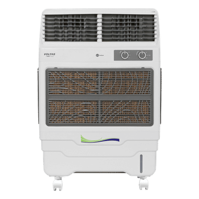 VOLTAS Windsor 85 Litres Room Air Cooler with Thermal Overload Protection (3 Speed Control, White & Grey)