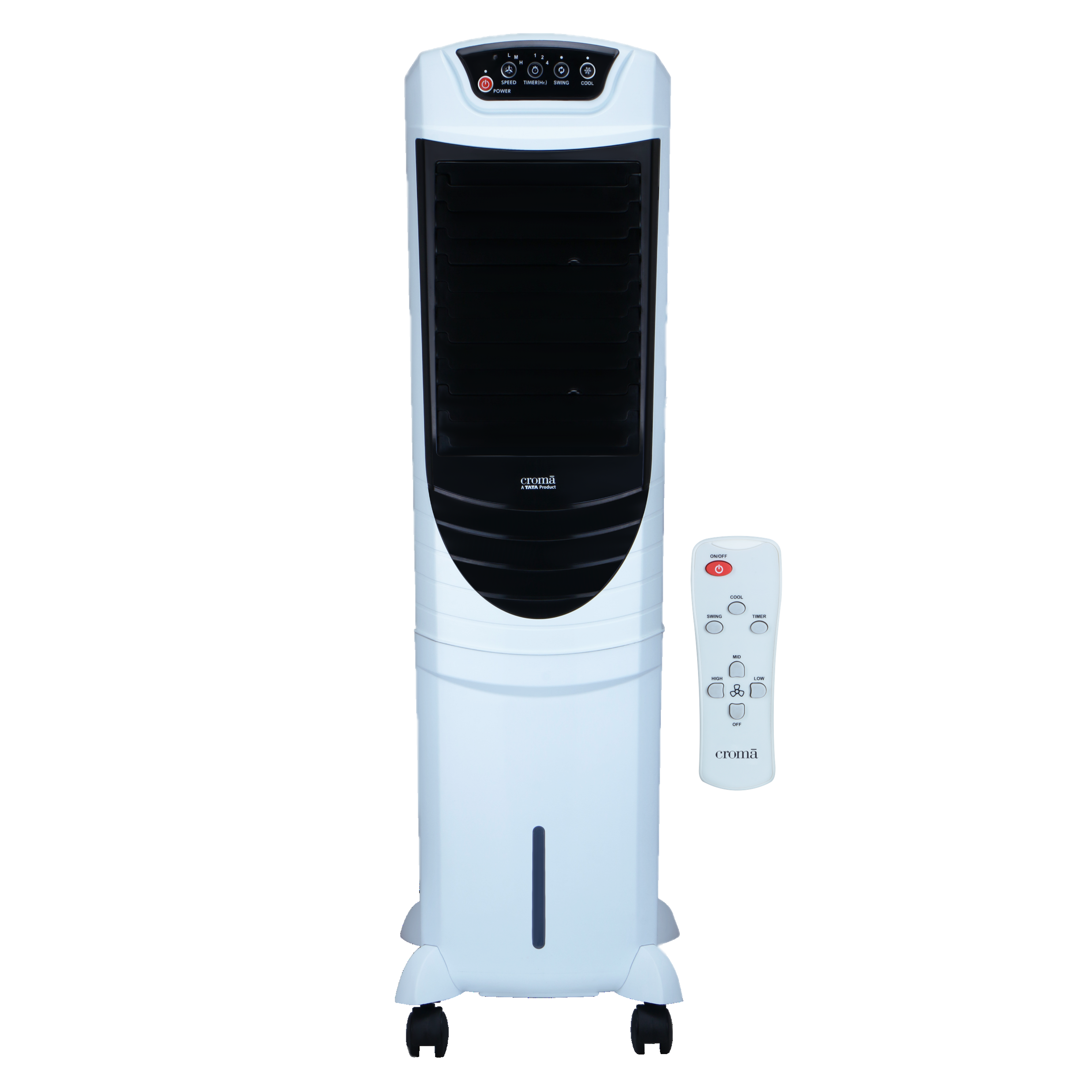 Croma 35 Litres Tower Air Cooler with Four-Way Air Deflection System (Powerful Airflow, White & Black)_1