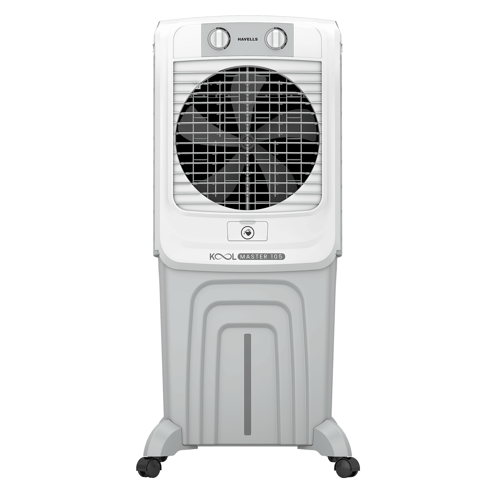 Havells KoolMaster 105 Litres Desert Air Cooler with Bacteria Shield Honeycomb Cooling Pad Technology (Dual Flow Technology, White&Grey)_1