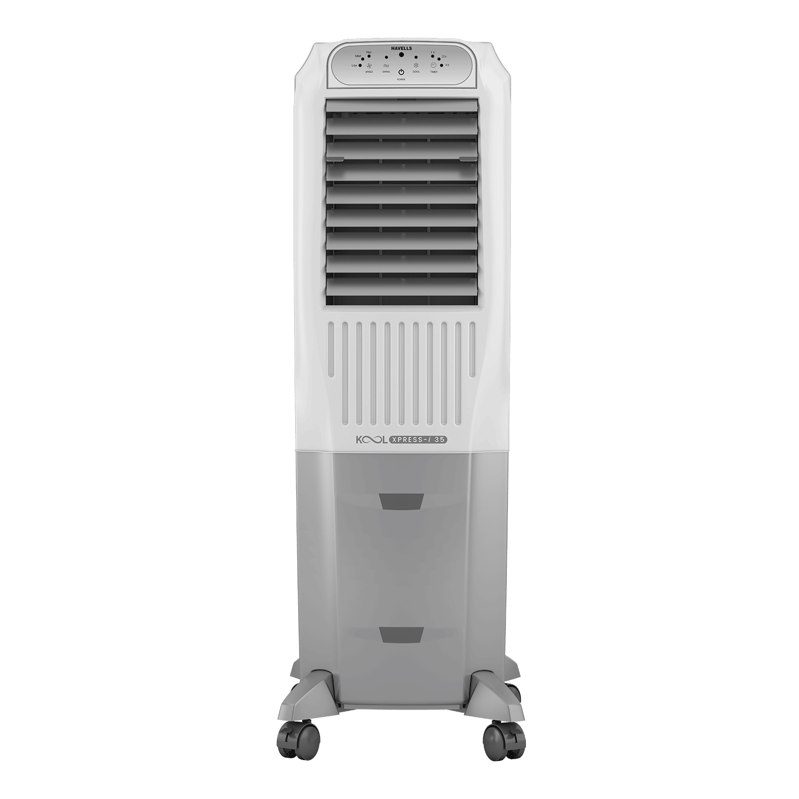 Havells Koolxpress i 35 Litres Tower Air Cooler with Low Water Alarm (Dual Flow Technology, White & Grey)_1