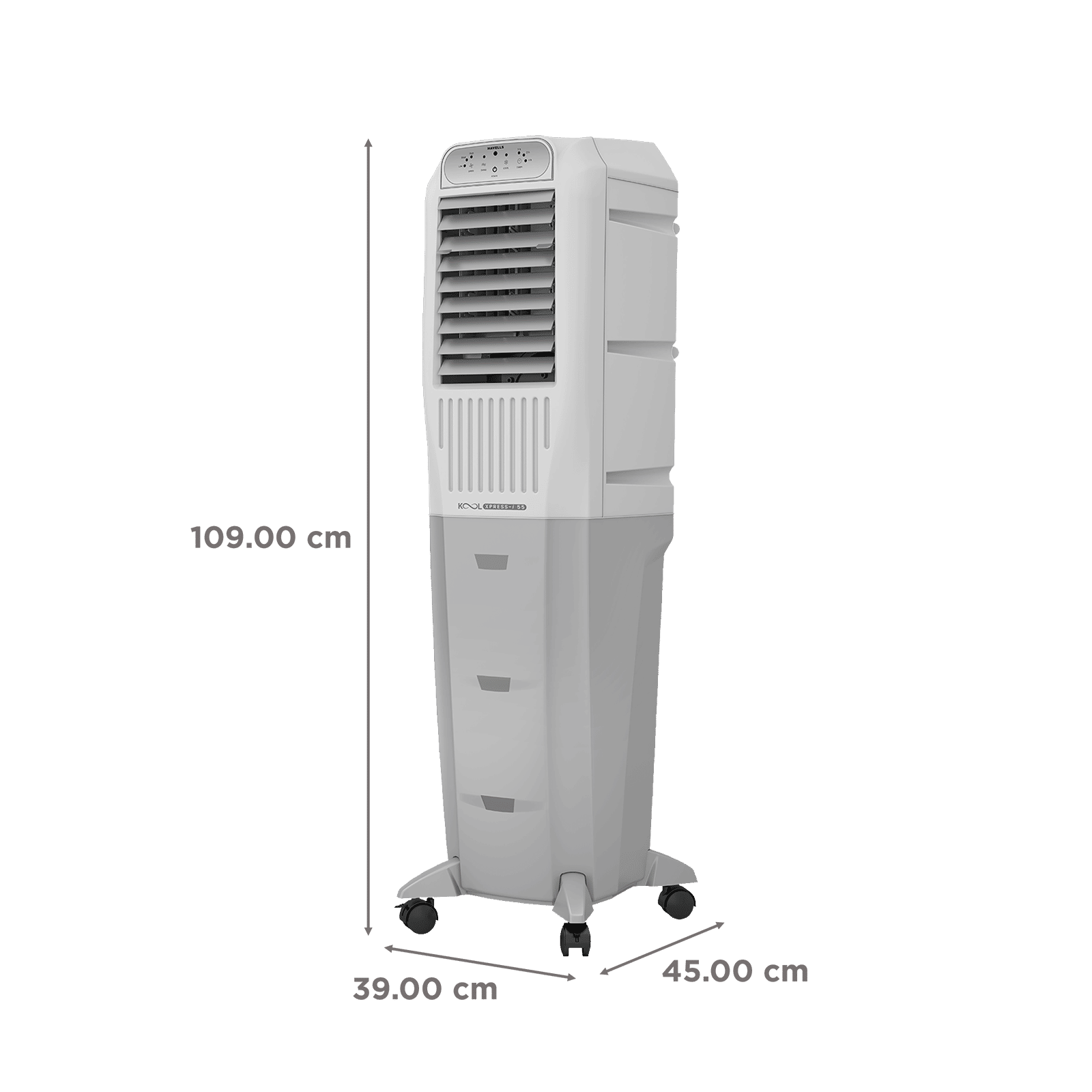 Havells Koolxpress i 55 Litres Tower Air Cooler with Low Water Alarm (Dual Flow Technology, White & Grey)_2