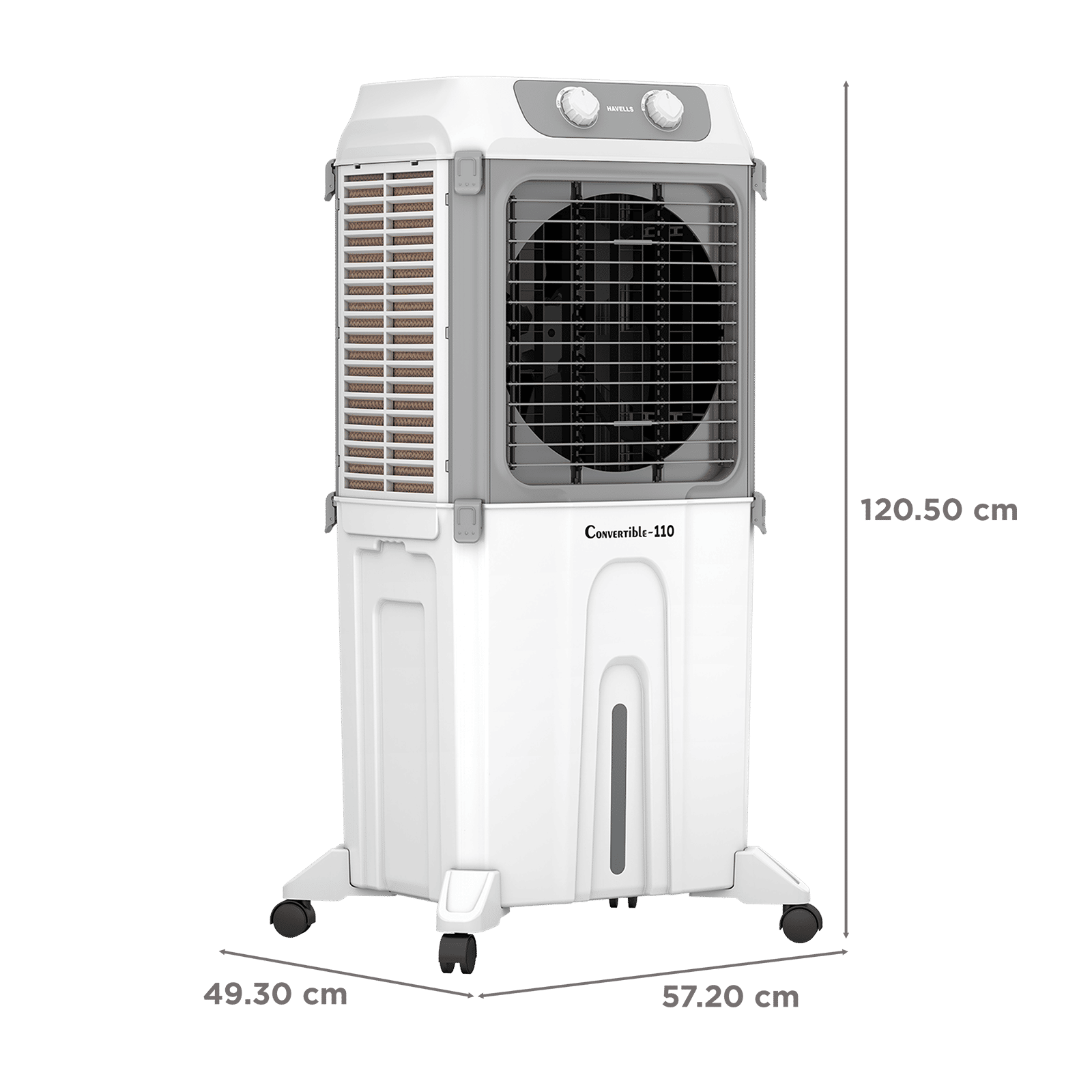 Havells Convertible 110 Litres Desert Air Cooler with Dual Flow Technology (Metal Blade Fan, White & Grey) Havells Convertible 110 Litres Desert Air Cooler with Dual Flow Technology (Metal Blade Fan, White & Grey)_3