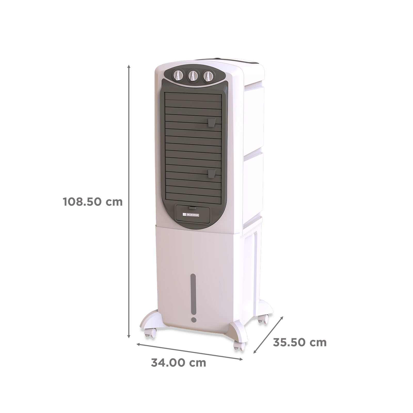Blue Star PREMIA 35 Litres Tower Air Cooler with Anti-Microbial Property (Cross Drift Technology, White & Cool Grey) Blue Star PREMIA 35 Litres Tower Air Cooler with Anti-Microbial Property (Cross Drift Technology, White & Cool Grey)_2