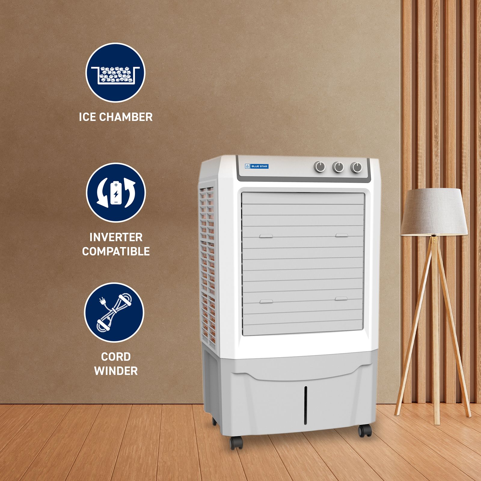 Blue Star Ventus 60 Litres Desert Air Cooler with Anti-Microbial Properties (Thermal Overload Protection, White & Cool Grey)_9