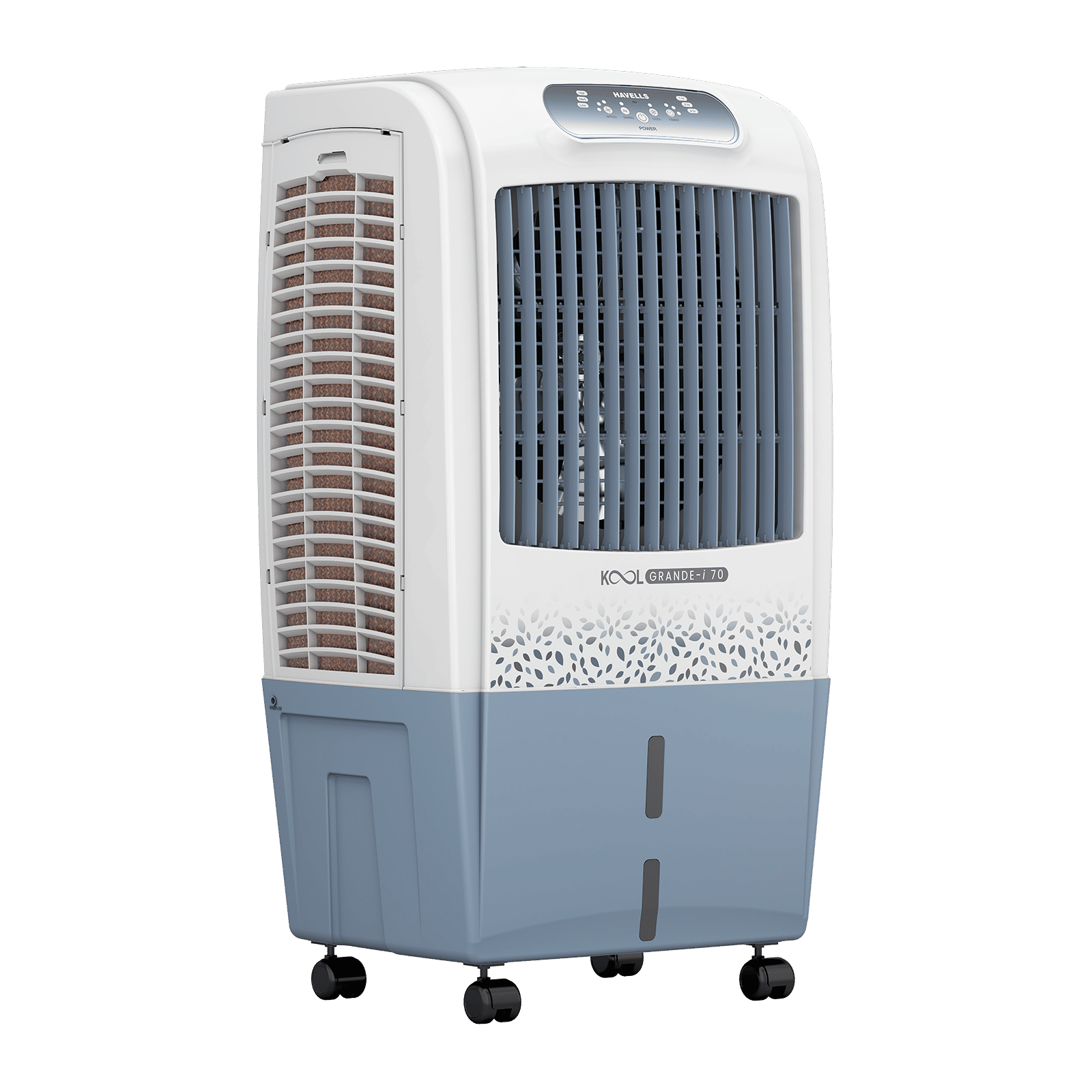 Havells KoolGrande-i 70 Litres Desert Air Cooler with Low Water Alarm (Dual Flow Technology, White & Grey)_4