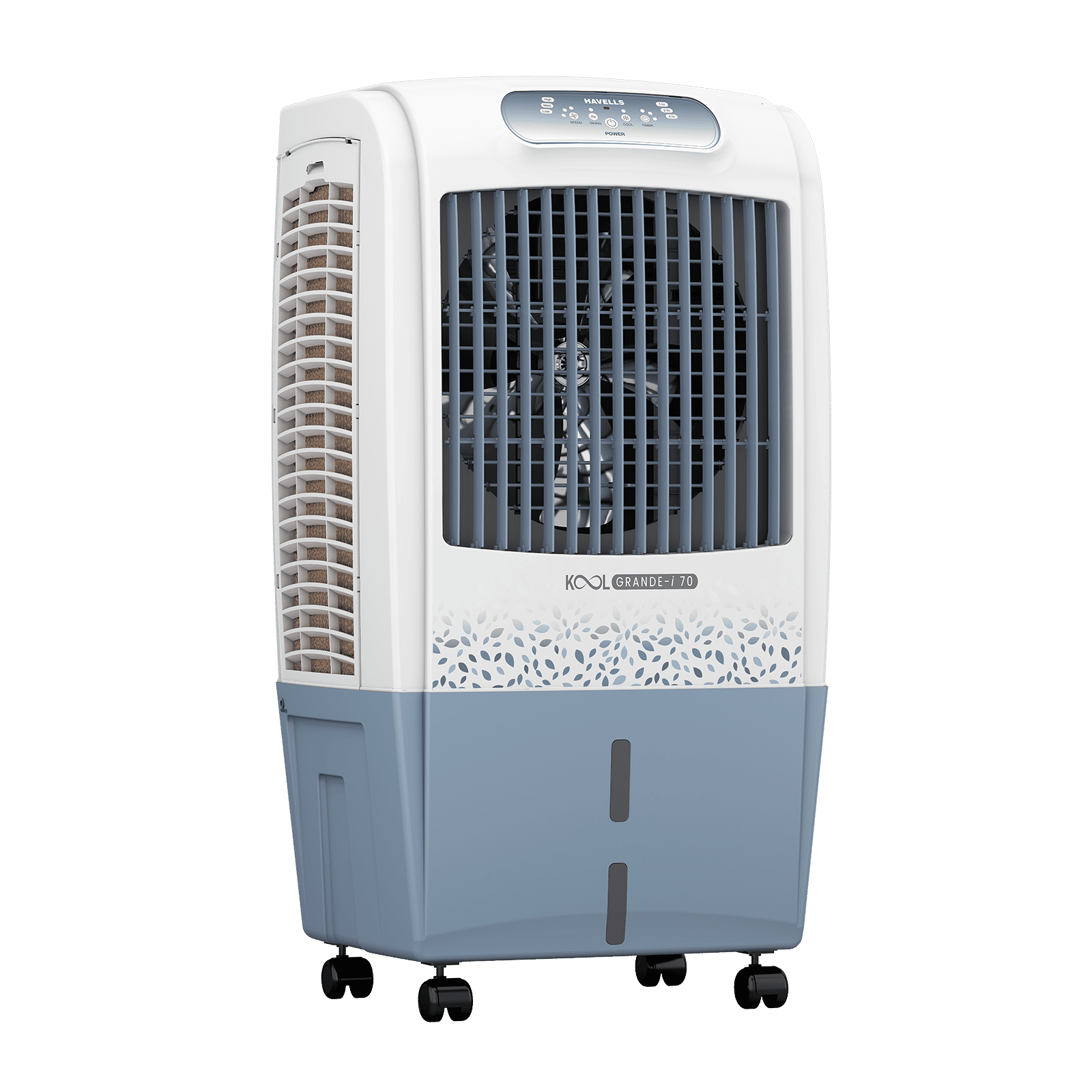 Havells KoolGrande-i 70 Litres Desert Air Cooler with Low Water Alarm (Dual Flow Technology, White & Grey)_6
