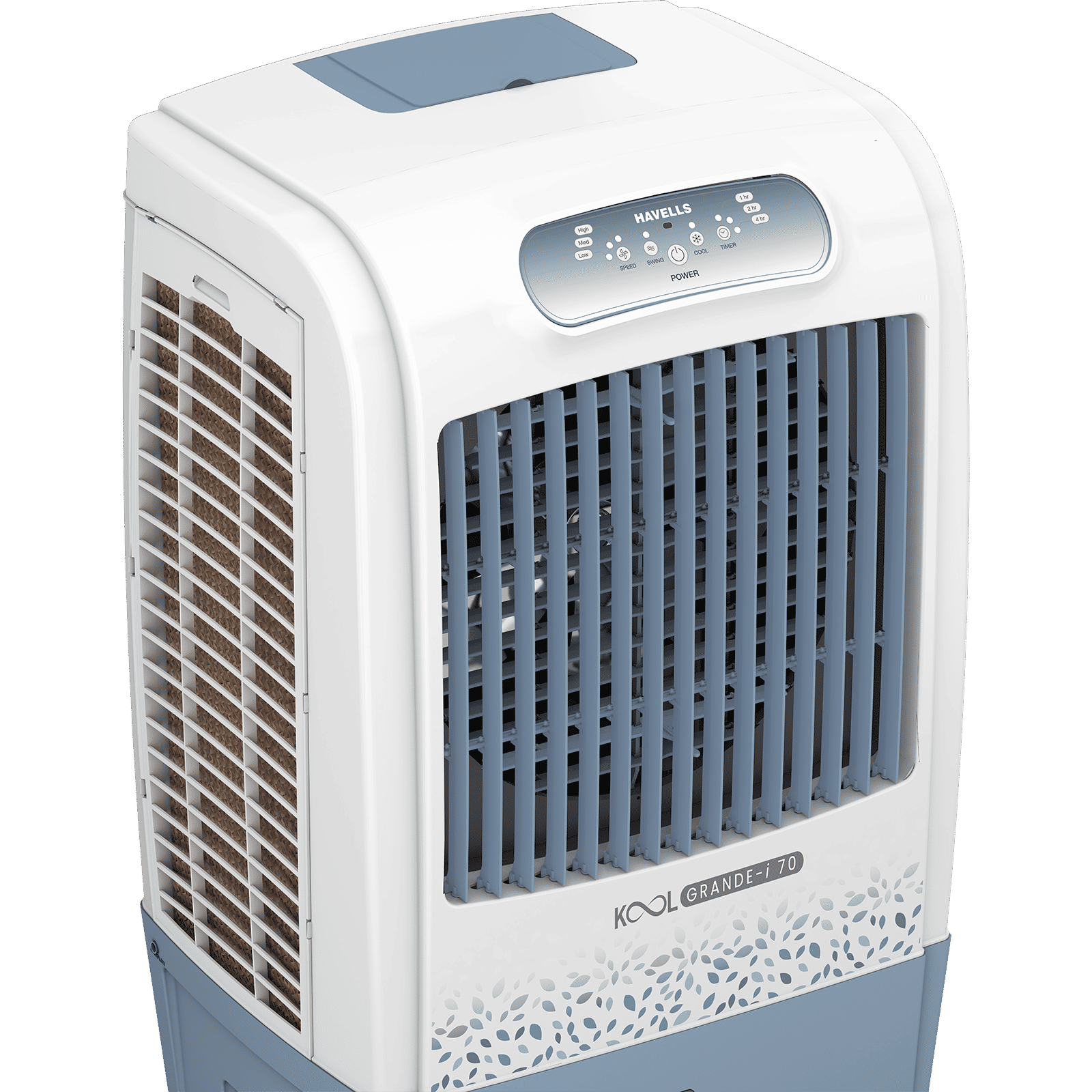 Havells KoolGrande-i 70 Litres Desert Air Cooler with Low Water Alarm (Dual Flow Technology, White & Grey)_8