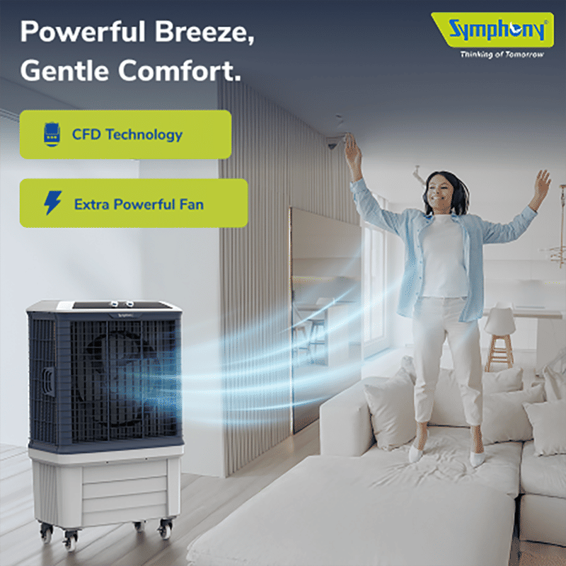 Symphony Bouncer 175 Litres Desert Air Cooler with Auto Louver Movement (Inverter Compatible, White) Symphony Bouncer 175 Litres Desert Air Cooler with Auto Louver Movement (Inverter Compatible, White)_5