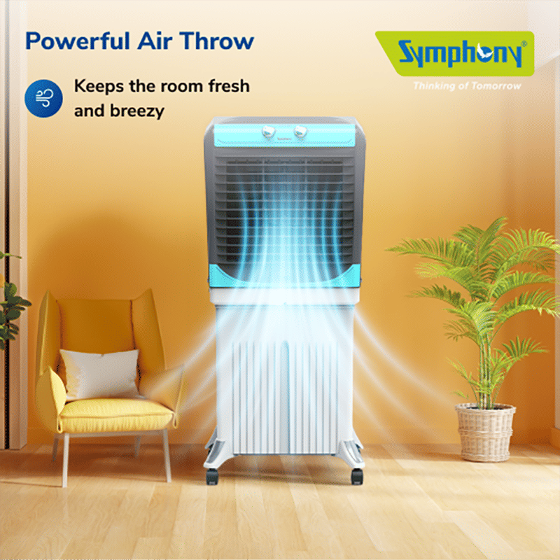 Symphony Maxwind 55 45 Litres Personal Air Cooler with Auto Louver Movement (Inverter Compatible, White & Grey)_5