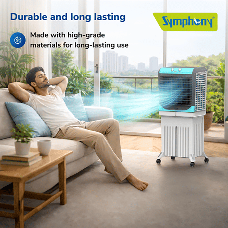 Symphony Maxwind 55 45 Litres Personal Air Cooler with Auto Louver Movement (Inverter Compatible, White & Grey)_6