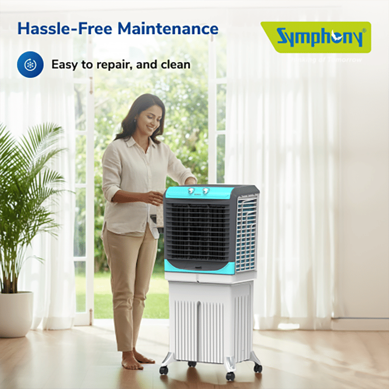 Symphony Maxwind 55 45 Litres Personal Air Cooler with Auto Louver Movement (Inverter Compatible, White & Grey)_7