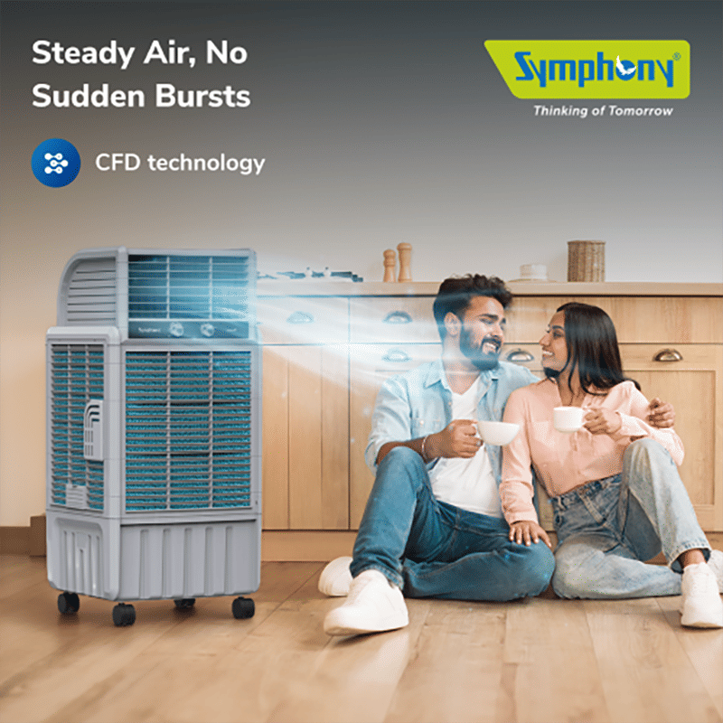 Symphony More 4D 125 Litres Desert Air Cooler with CFD Technology (Inverter Compatible, White & Grey) Symphony More 4D 125 Litres Desert Air Cooler with CFD Technology (Inverter Compatible, White & Grey)_6