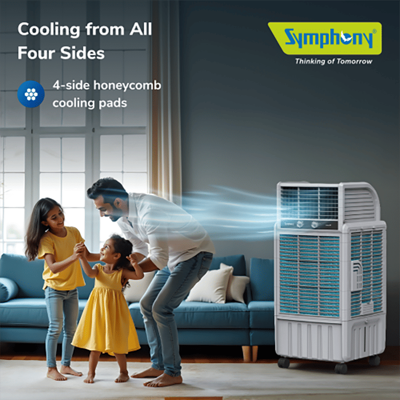 Symphony More 4D 125 Litres Desert Air Cooler with CFD Technology (Inverter Compatible, White & Grey) Symphony More 4D 125 Litres Desert Air Cooler with CFD Technology (Inverter Compatible, White & Grey)_8