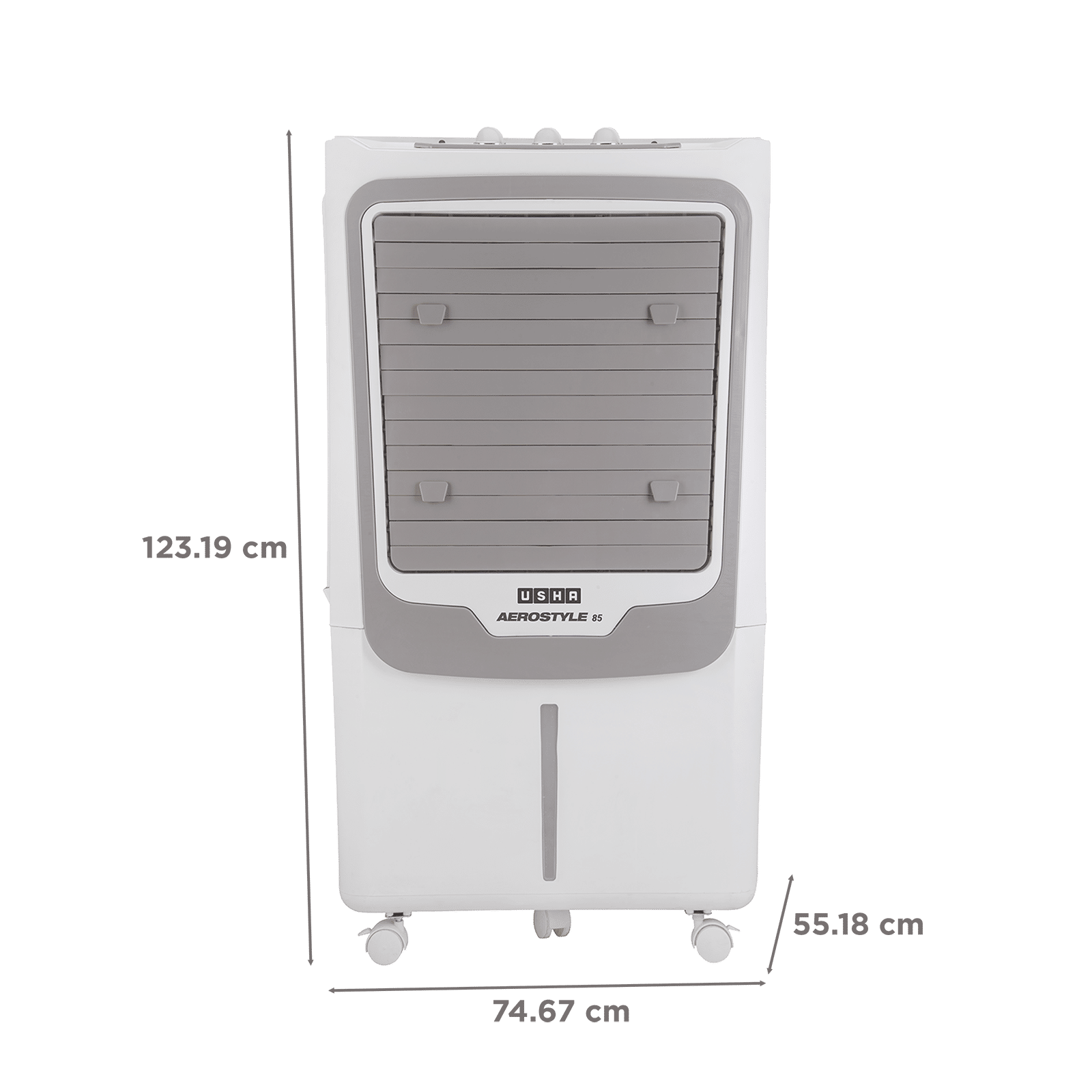 Usha AERO STYLE 85ASD1 85 Litres Desert Air Cooler with Shower Distribution Channel (Adjustable Water Flow, White & Grey) Usha AERO STYLE 85ASD1 85 Litres Desert Air Cooler with Shower Distribution Channel (Adjustable Water Flow, White & Grey)_2