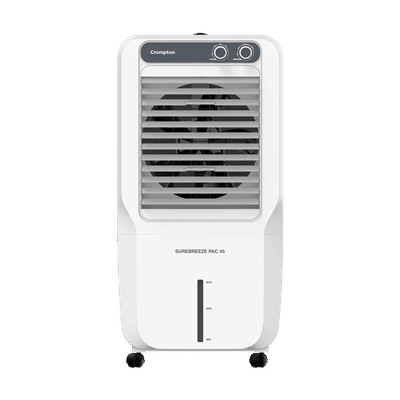 Crompton Sure Breeze 45 Litres Personal Air Cooler with Overload Protection (4 Way Air Deflection, White & Grey)