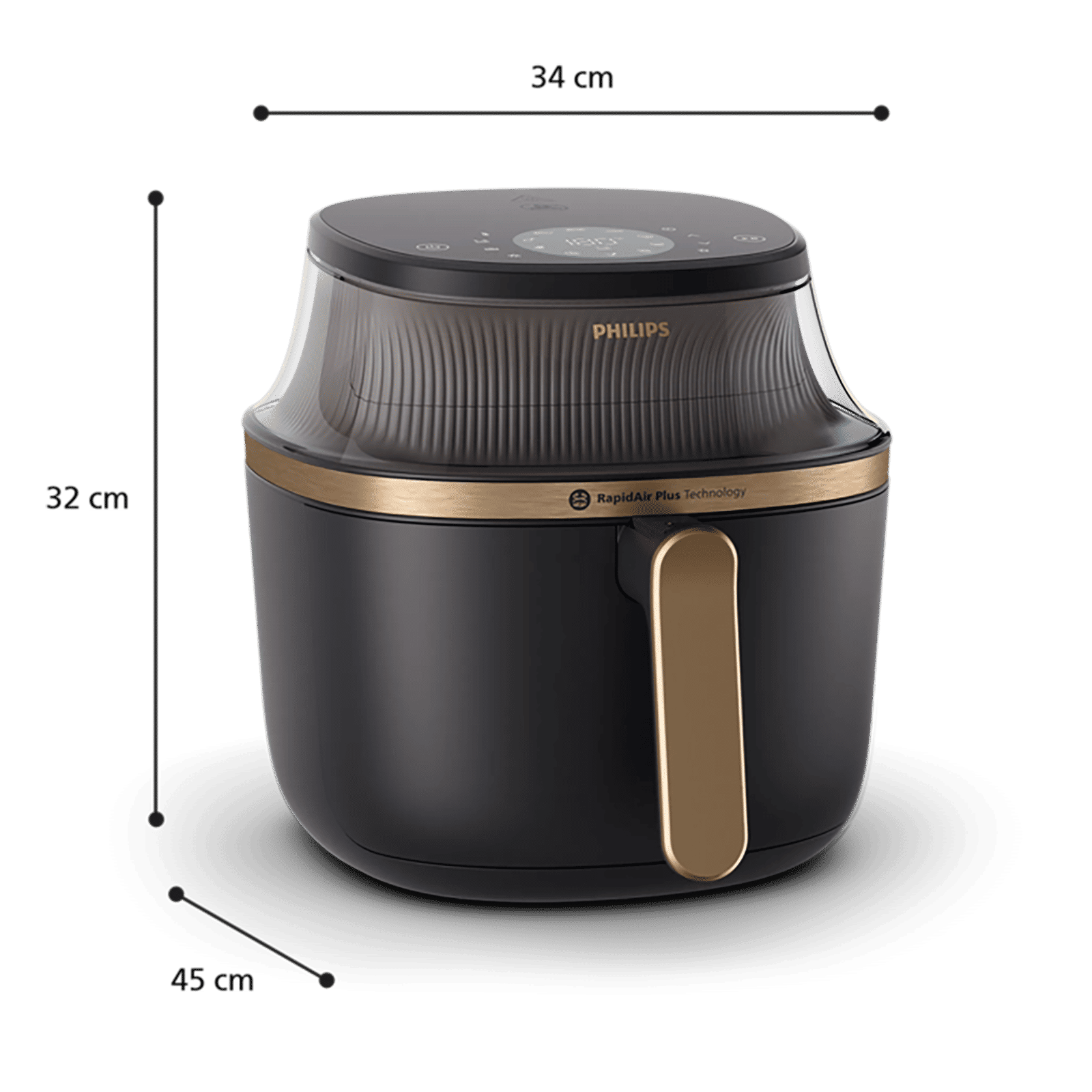 Philips 3000 Series 7.2L 2000 Watt Digital Air Fryer with RapidAir Plus Technology (Black & Copper) Philips 3000 Series 7.2L 2000 Watt Digital Air Fryer with RapidAir Plus Technology (Black & Copper)_9