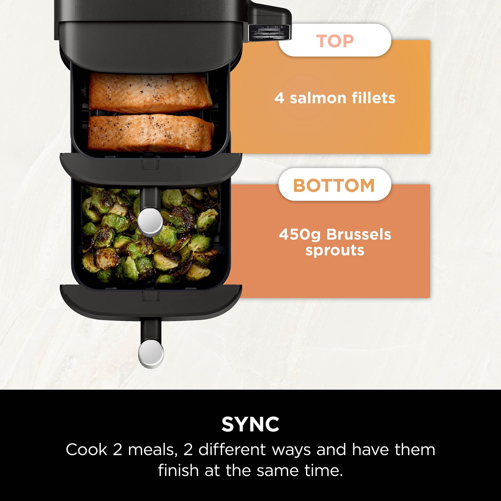 Ninja Double Stack 7.6L 2470 Watt Digital Air Fryer with Max Crisp Technology (Black) Ninja Double Stack 7.6L 2470 Watt Digital Air Fryer with Max Crisp Technology (Black)_7