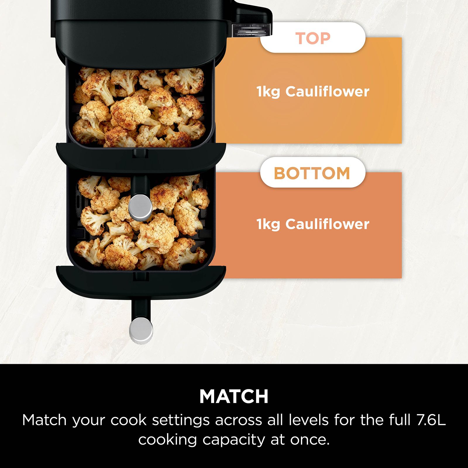 Ninja Double Stack 7.6L 2470 Watt Digital Air Fryer with Max Crisp Technology (Black) Ninja Double Stack 7.6L 2470 Watt Digital Air Fryer with Max Crisp Technology (Black)_8