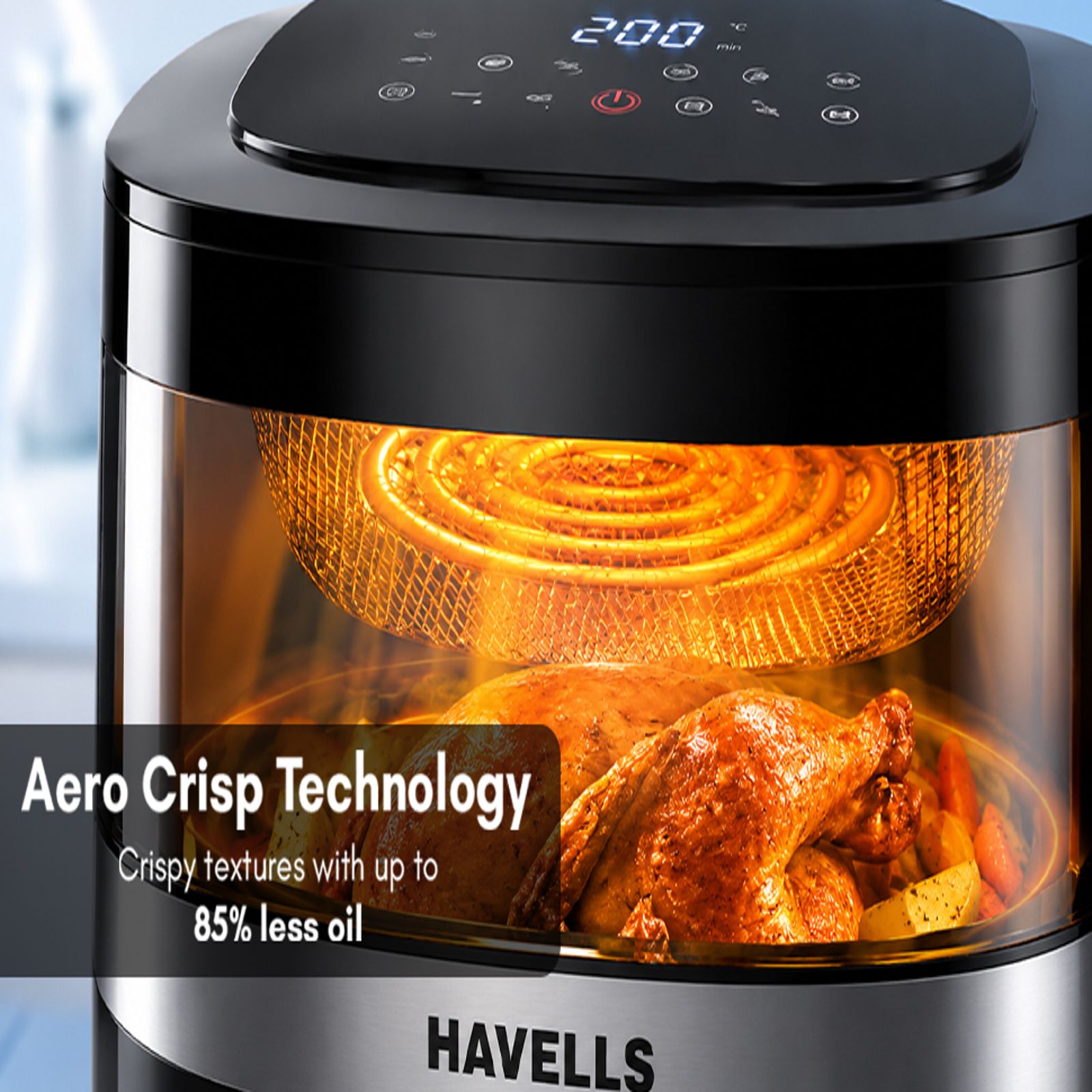 Havells Prolife Stellar Chef 5.5L 1500 Watt Digital Air Fryer with Aero Crisp Technology (Black) Havells Prolife Stellar Chef 5.5L 1500 Watt Digital Air Fryer with Aero Crisp Technology (Black)_10