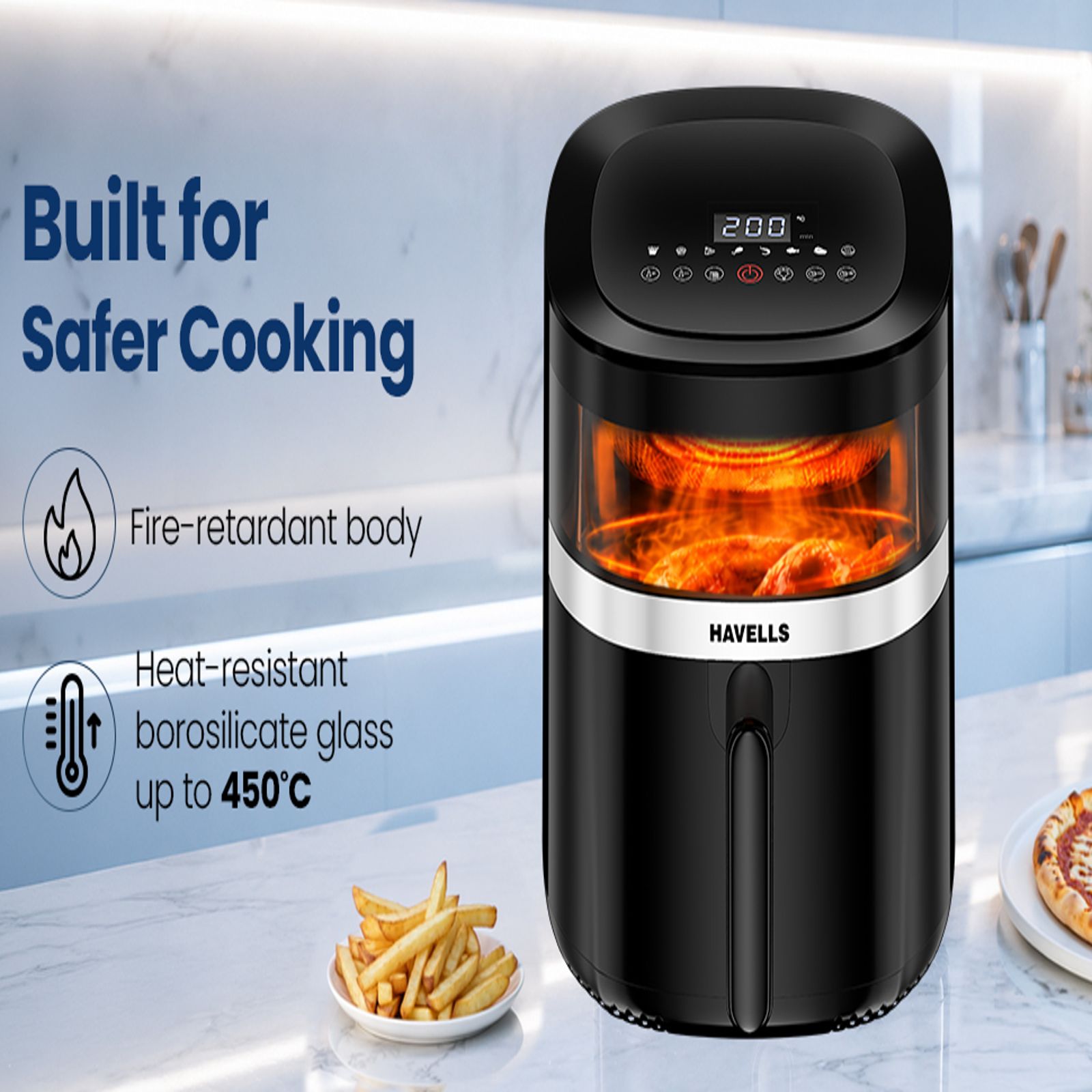 Havells Prolife Stellar Chef 5.5L 1500 Watt Digital Air Fryer with Aero Crisp Technology (Black) Havells Prolife Stellar Chef 5.5L 1500 Watt Digital Air Fryer with Aero Crisp Technology (Black)_11