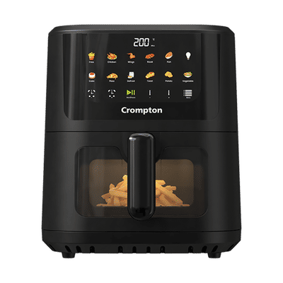 Crompton AMEO PRO 5.5L 1350 Watt Digital Air Fryer with 11 Preset Menus (Black)