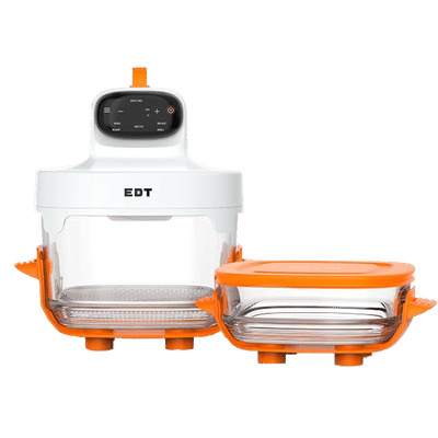 EDT LUMA Dual Bowl (4.5L & 2.5L) 1500 Watt Digital Air Fryer with 360 Degree Cook and View Technology (Origin Orange)