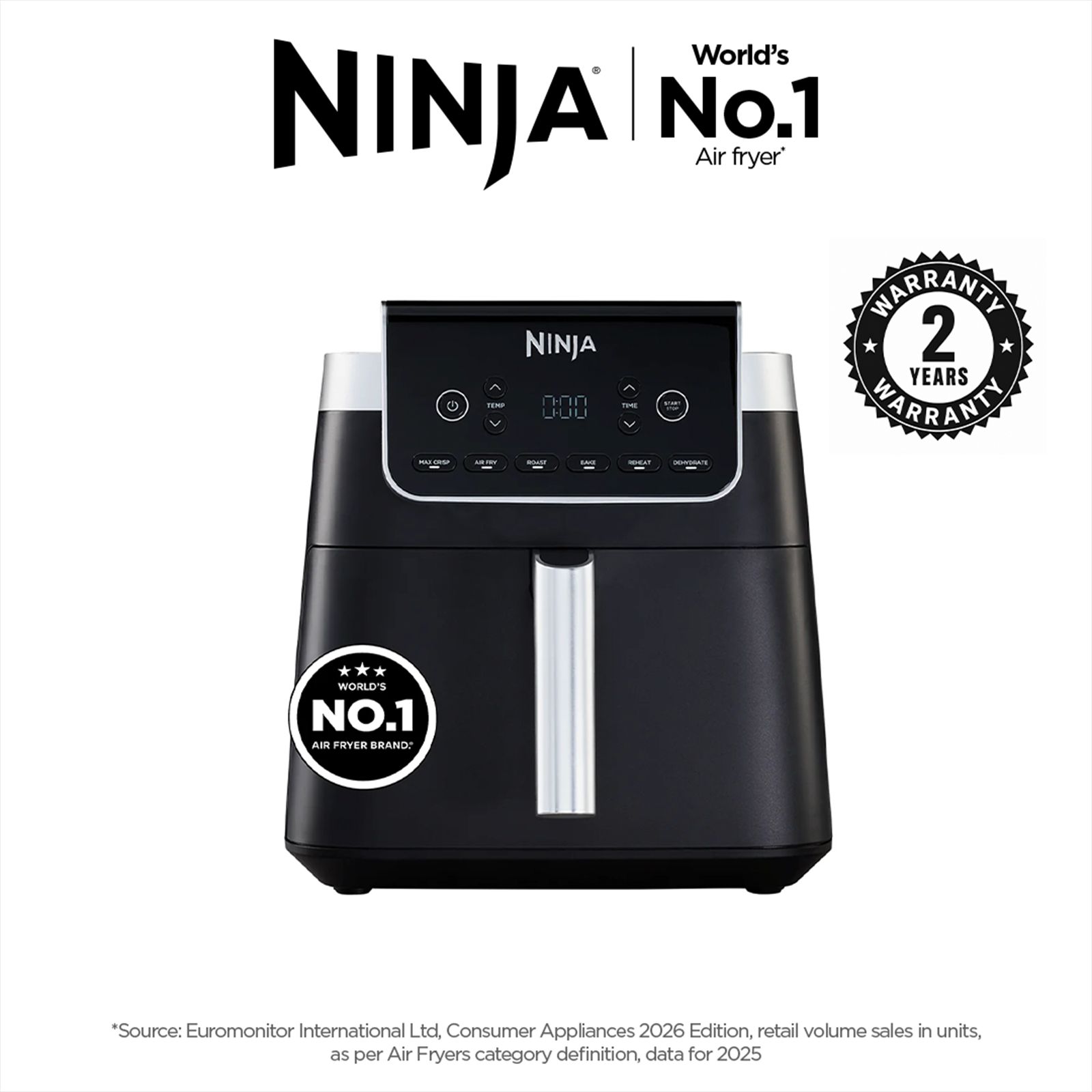 NINJA MAX PRO 6.2L 2000 Watt Digital Air Fryer with 6 Cooking Functions (Black) NINJA MAX PRO 6.2L 2000 Watt Digital Air Fryer with 6 Cooking Functions (Black)_5