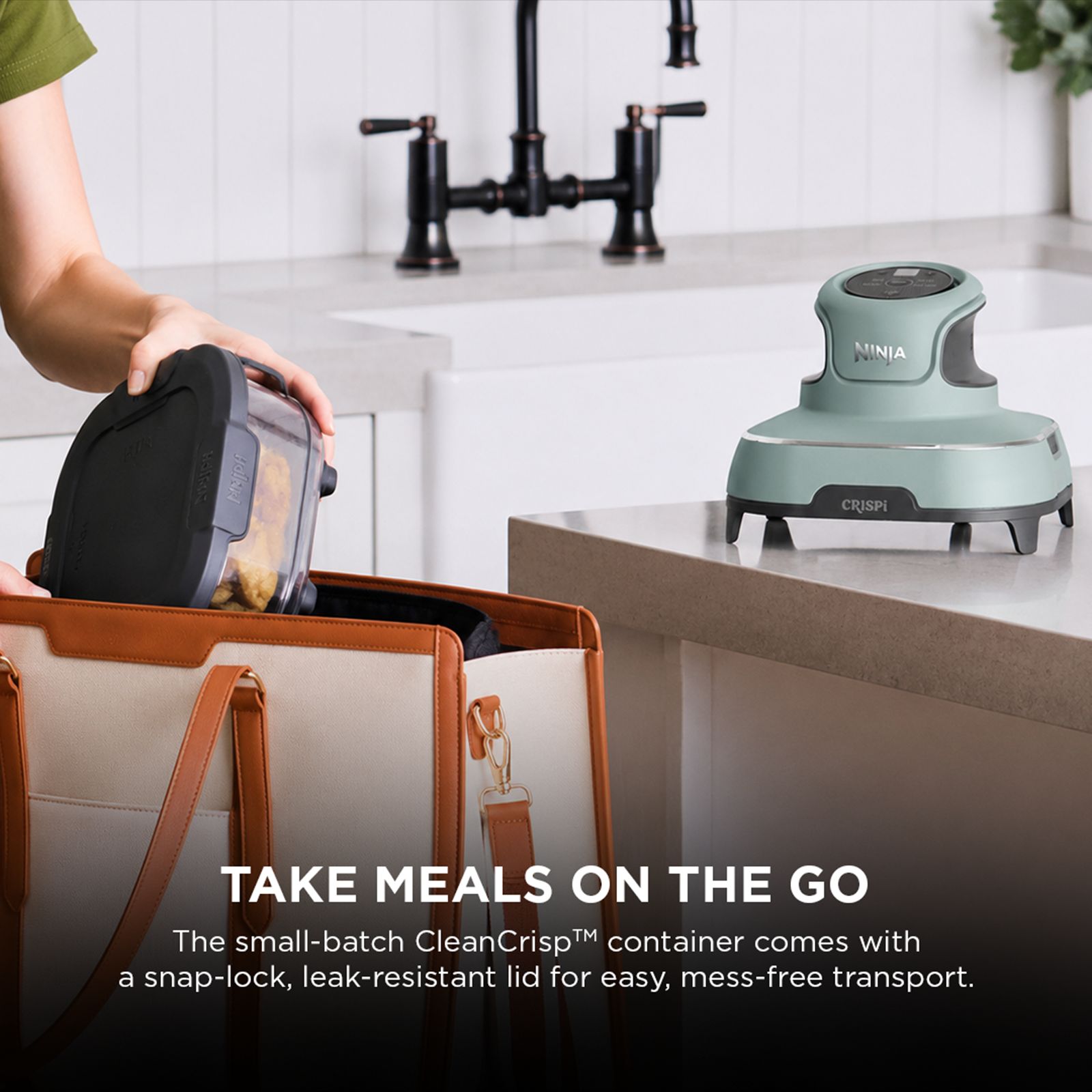 NINJA Crispi Dual Container (1.4L & 3.8L) 1700 Watt Digital Air Fryer with CleanCrisp Technology (Sage Green) NINJA Crispi Dual Container (1.4L & 3.8L) 1700 Watt Digital Air Fryer with CleanCrisp Technology (Sage Green)_11