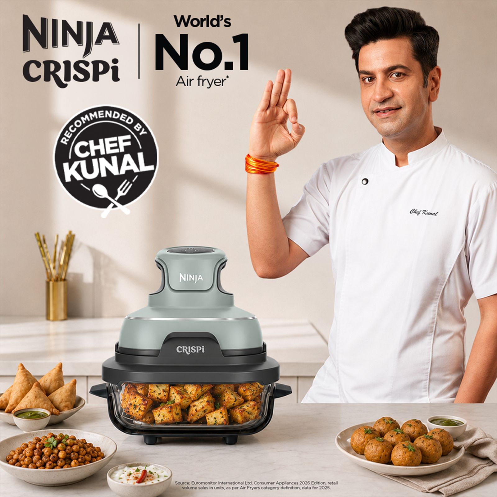 NINJA Crispi Dual Container (1.4L & 3.8L) 1700 Watt Digital Air Fryer with CleanCrisp Technology (Sage Green) NINJA Crispi Dual Container (1.4L & 3.8L) 1700 Watt Digital Air Fryer with CleanCrisp Technology (Sage Green)_12