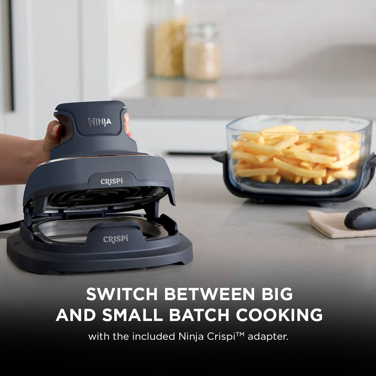 NINJA Crispi Dual Container (1.4L & 3.8L) 1700 Watt Digital Air Fryer with CleanCrisp Technology (Cyberspace Blue) NINJA Crispi Dual Container (1.4L & 3.8L) 1700 Watt Digital Air Fryer with CleanCrisp Technology (Cyberspace Blue)_9