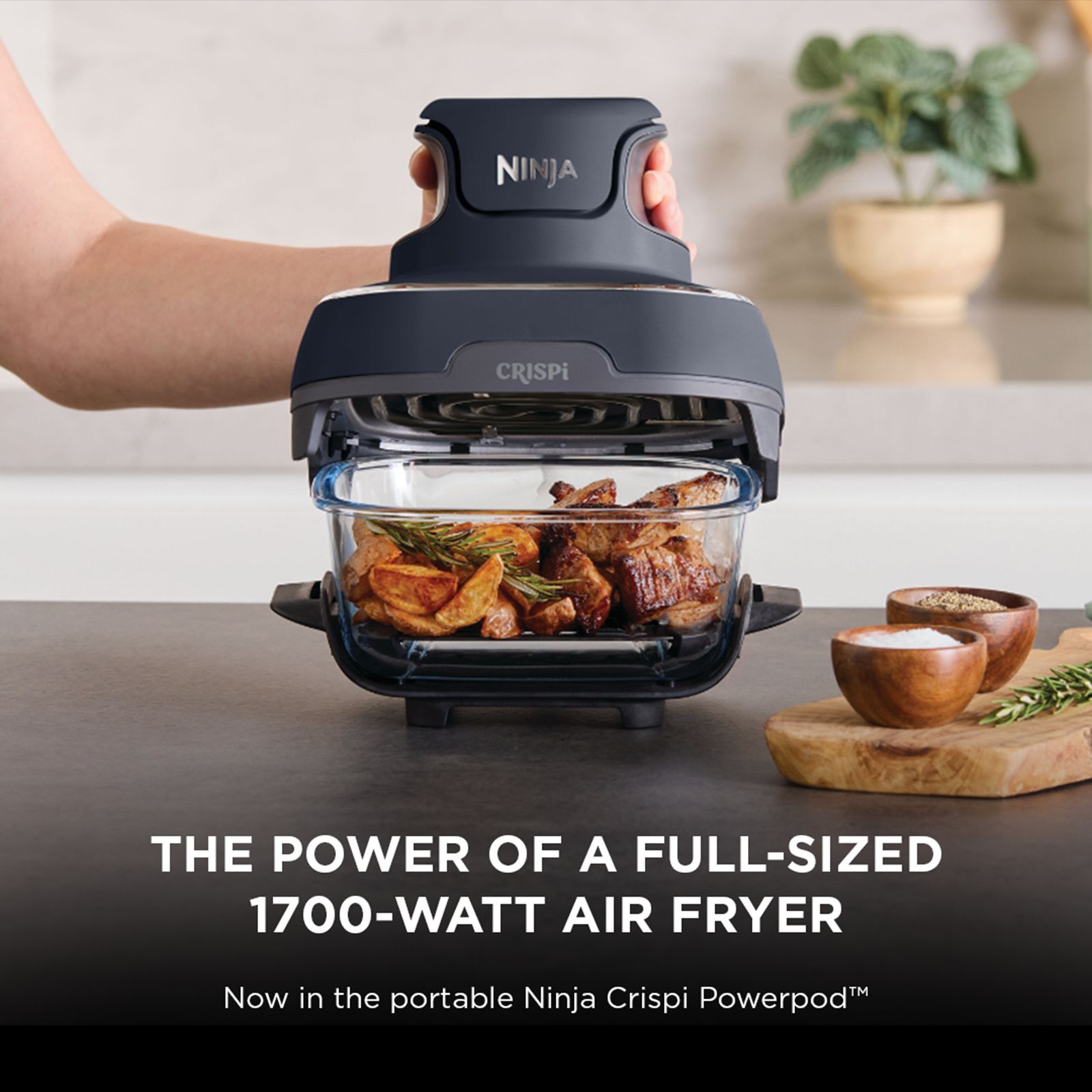 NINJA Crispi Dual Container (1.4L & 3.8L) 1700 Watt Digital Air Fryer with CleanCrisp Technology (Cyberspace Blue) NINJA Crispi Dual Container (1.4L & 3.8L) 1700 Watt Digital Air Fryer with CleanCrisp Technology (Cyberspace Blue)_13