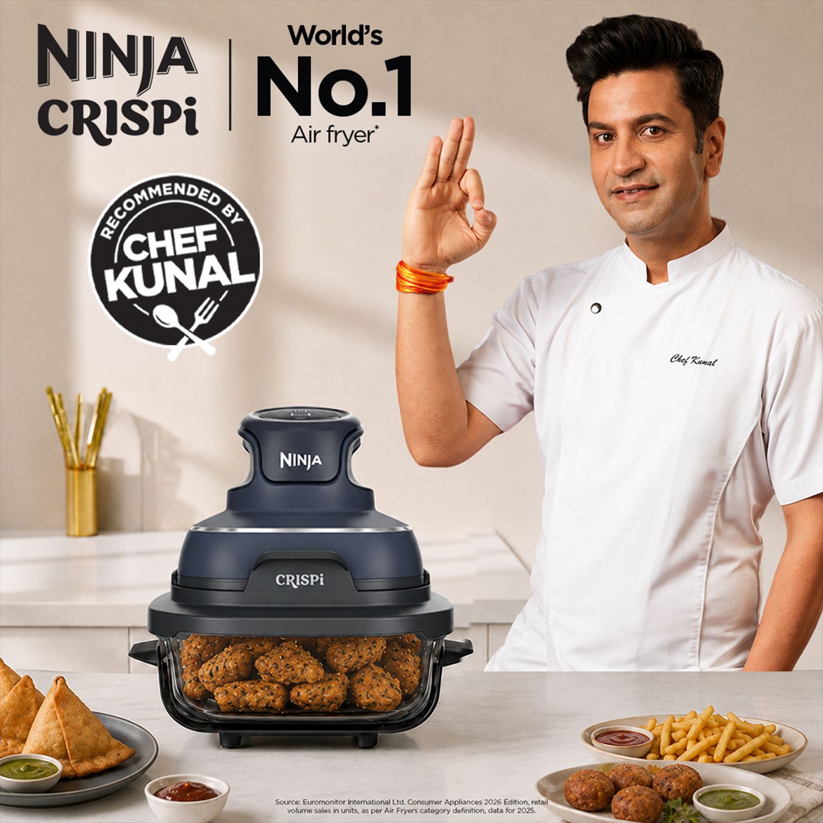 NINJA Crispi Dual Container (1.4L & 3.8L) 1700 Watt Digital Air Fryer with CleanCrisp Technology (Cyberspace Blue) NINJA Crispi Dual Container (1.4L & 3.8L) 1700 Watt Digital Air Fryer with CleanCrisp Technology (Cyberspace Blue)_3