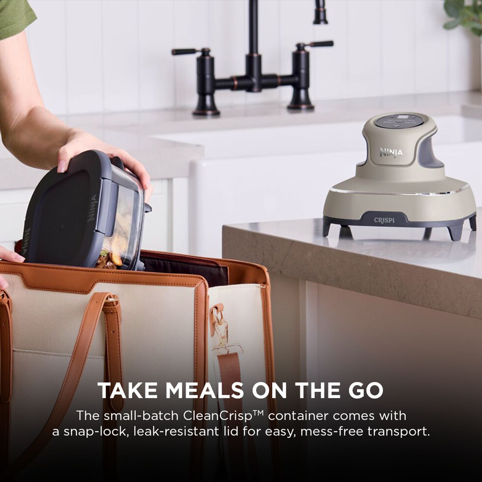 NINJA Crispi Dual Container (1.4L & 3.8L) 1700 Watt Digital Air Fryer with CleanCrisp Technology (Stone Gold) NINJA Crispi Dual Container (1.4L & 3.8L) 1700 Watt Digital Air Fryer with CleanCrisp Technology (Stone Gold)_11