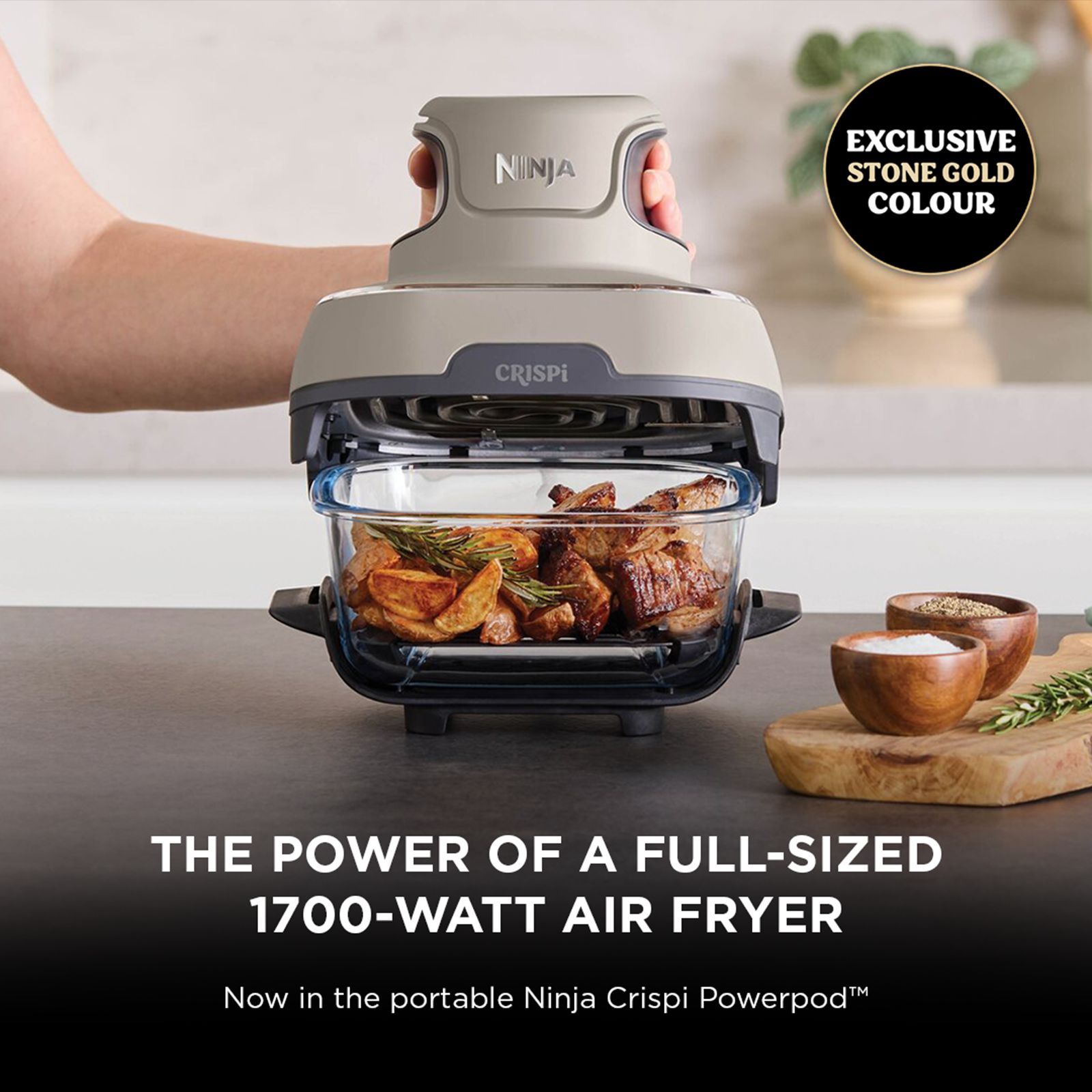 NINJA Crispi Dual Container (1.4L & 3.8L) 1700 Watt Digital Air Fryer with CleanCrisp Technology (Stone Gold) NINJA Crispi Dual Container (1.4L & 3.8L) 1700 Watt Digital Air Fryer with CleanCrisp Technology (Stone Gold)_13