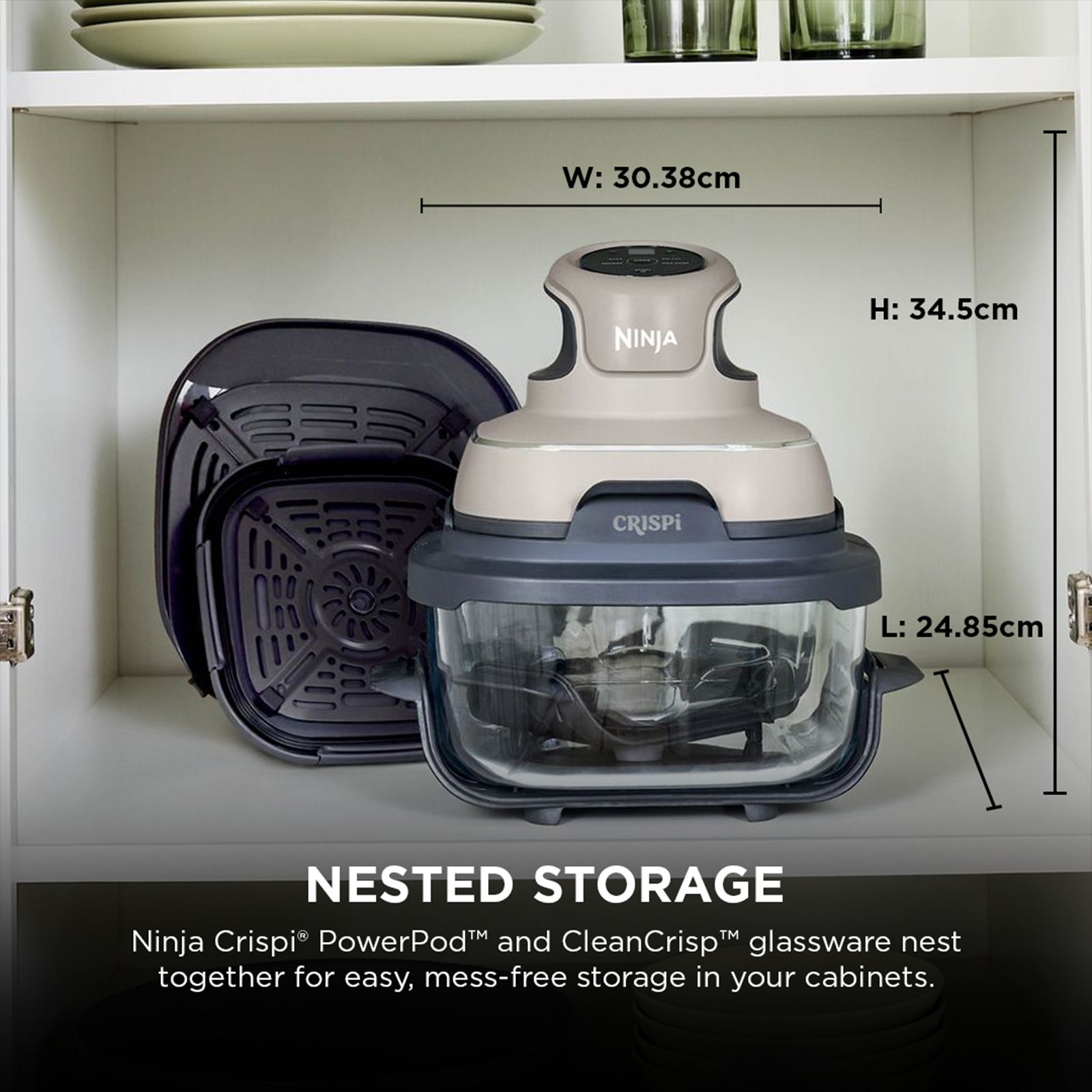 NINJA Crispi Dual Container (1.4L & 3.8L) 1700 Watt Digital Air Fryer with CleanCrisp Technology (Stone Gold) NINJA Crispi Dual Container (1.4L & 3.8L) 1700 Watt Digital Air Fryer with CleanCrisp Technology (Stone Gold)_3