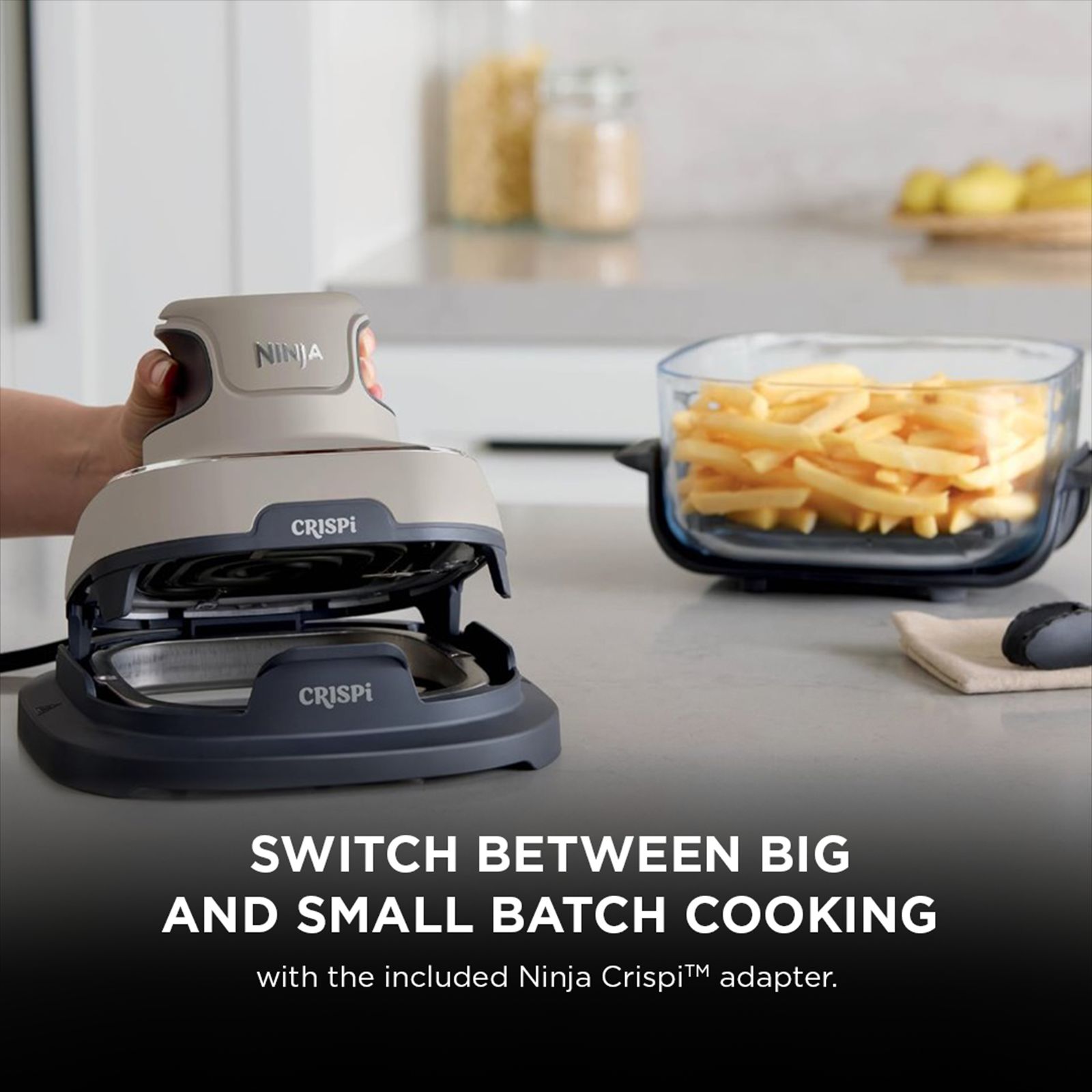 NINJA Crispi Dual Container (1.4L & 3.8L) 1700 Watt Digital Air Fryer with CleanCrisp Technology (Stone Gold) NINJA Crispi Dual Container (1.4L & 3.8L) 1700 Watt Digital Air Fryer with CleanCrisp Technology (Stone Gold)_7