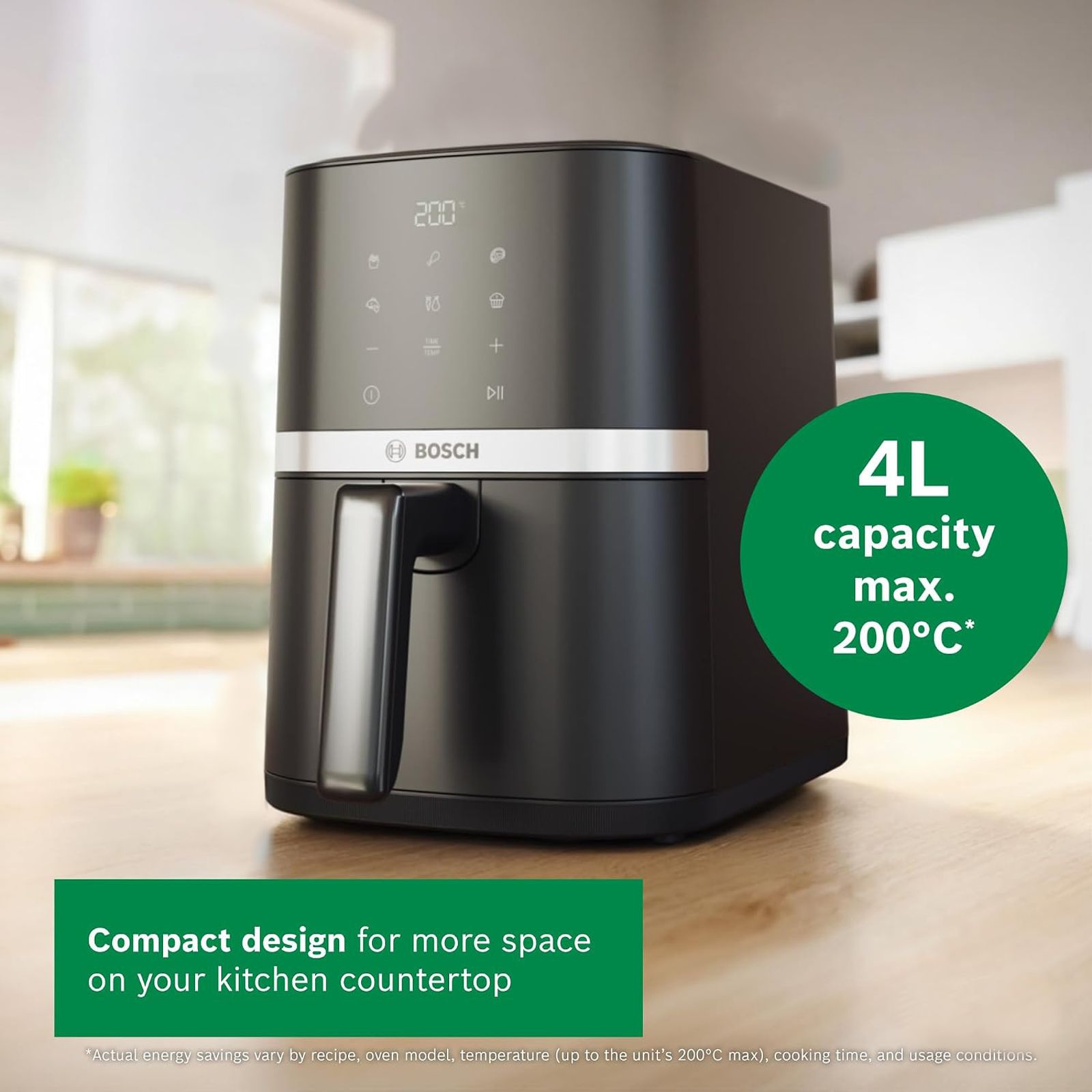 BOSCH CrispMaxx Serie 2 4L 1350 Watt Digital Air Fryer with 6 Preset Menus (Black) BOSCH CrispMaxx Serie 2 4L 1350 Watt Digital Air Fryer with 6 Preset Menus (Black)_3